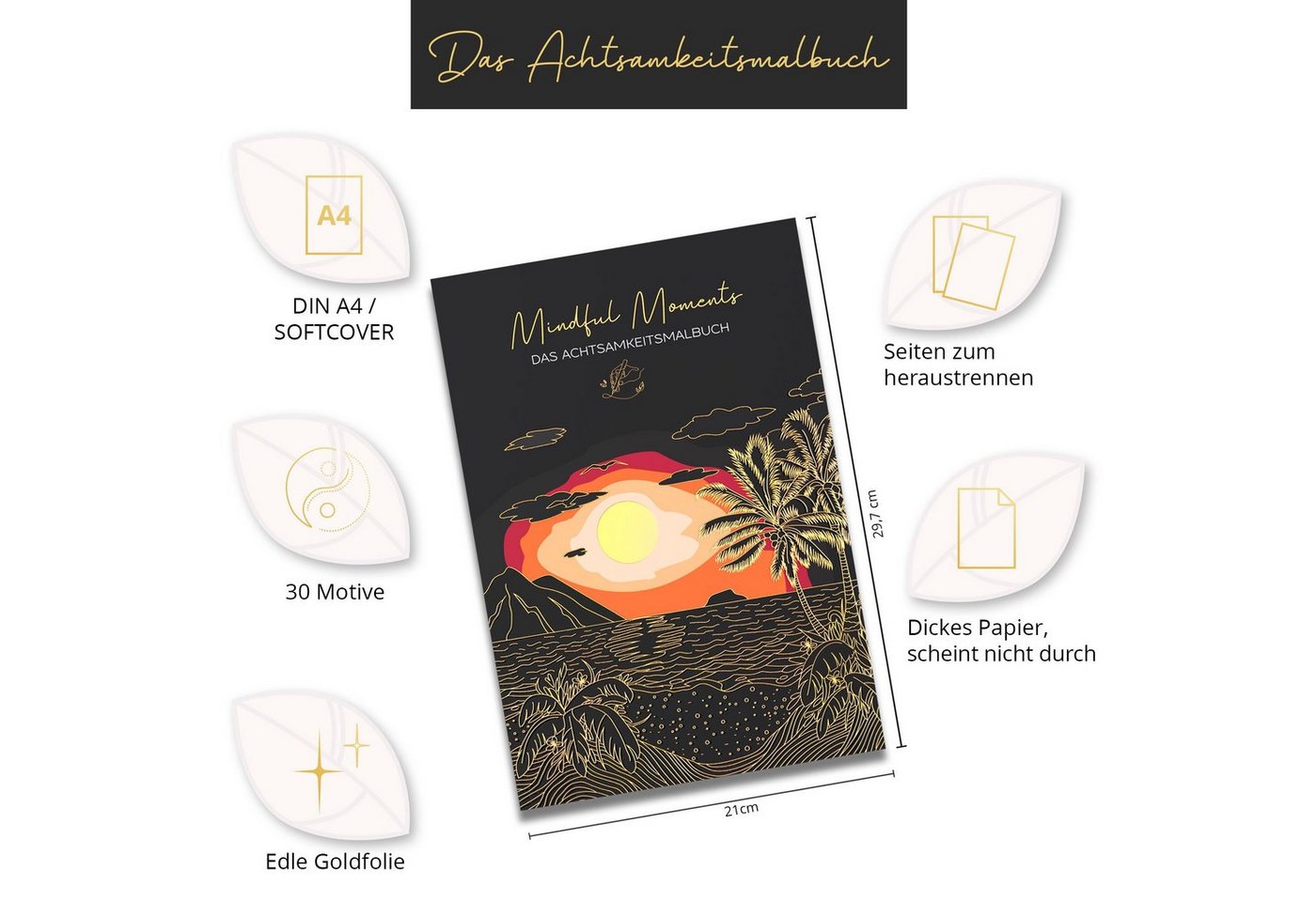 Thumbnail - LEAF & GOLD Notizblock Malbuch für Erwachsene