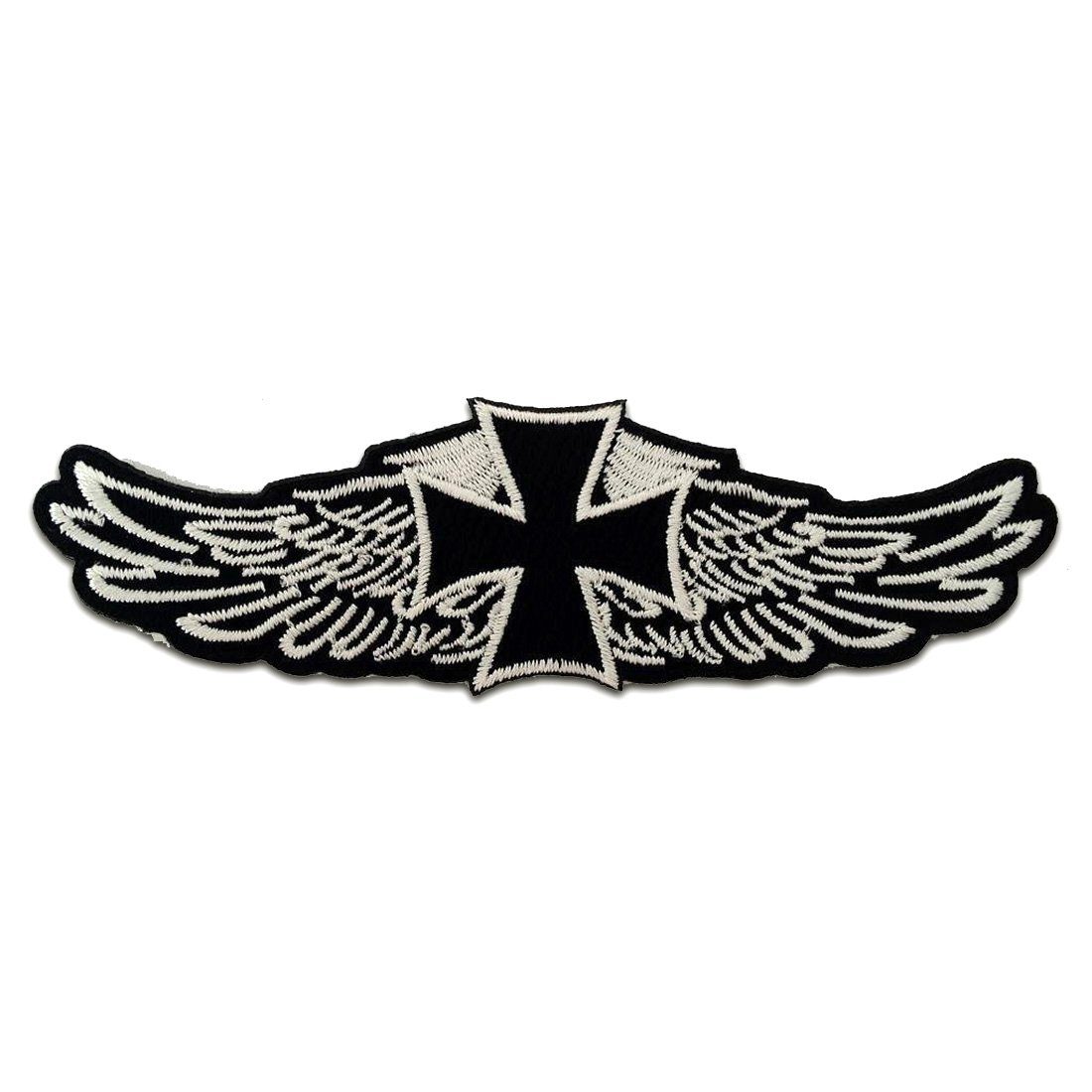 Catch the Patch Пластырь Bügelbild, Aufbügler, Applikationen, Patches, Flicken, zum aufbügeln, Polyester, Chopper Kreuz Biker - Größe: 12,2 x 3,9 cm