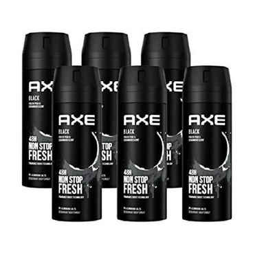 axe Deo-Set Black Bodyspray Deo Spray Set Beauty Deodorant Herren Männer Men, 12x150ml, 12-tlg., 48 Stunden Schutz, ohne Aluminiumsalze Herrenduft Deospray Sport Set