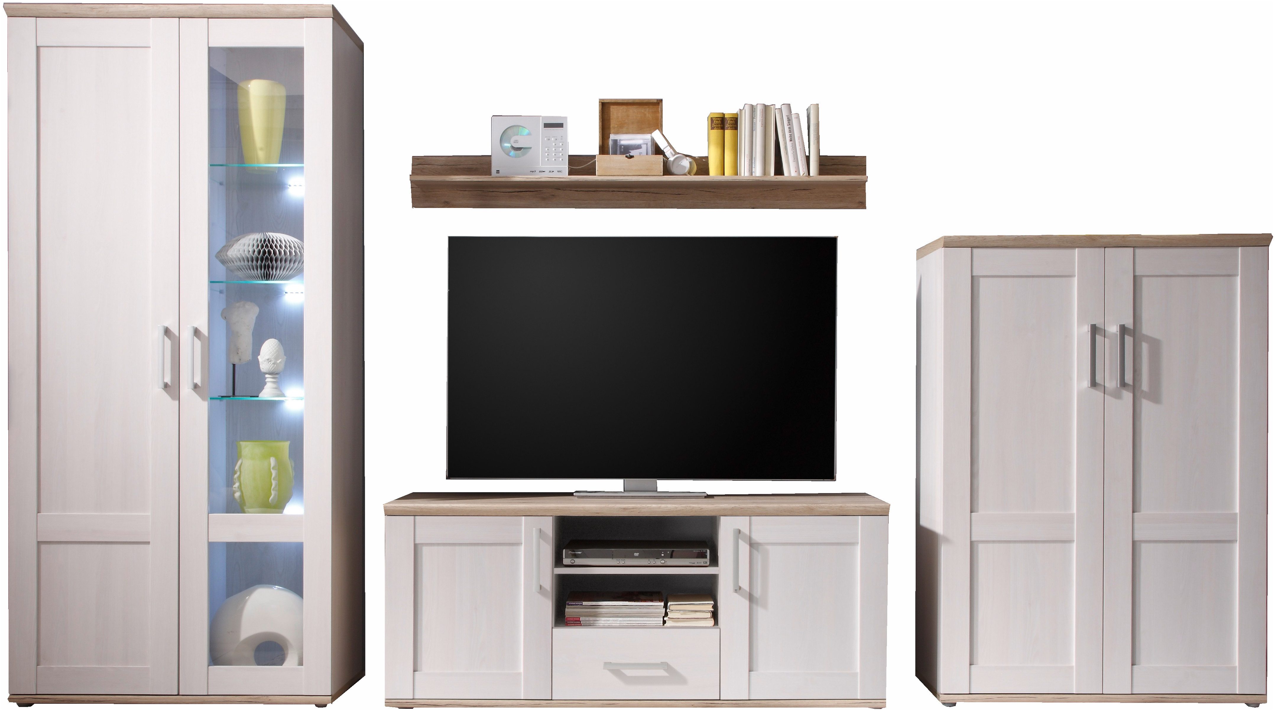 HBZ Vitrine Romance (1-St) mit LED-Beleuchtung, Vitrinenschrank im Landhausstil