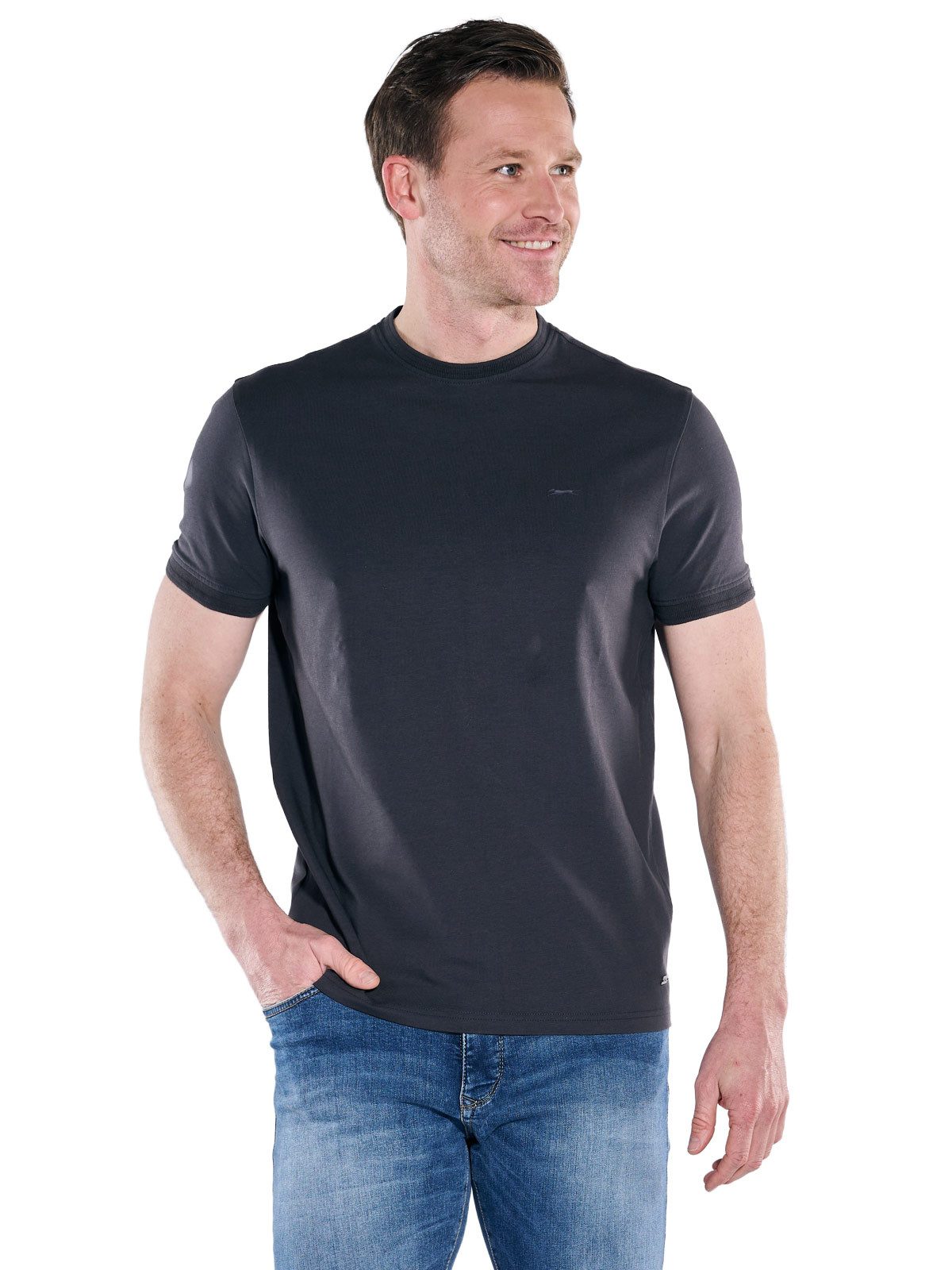 Engbers T-Shirt Herren Rundhals T-Shirt, Saphirblau