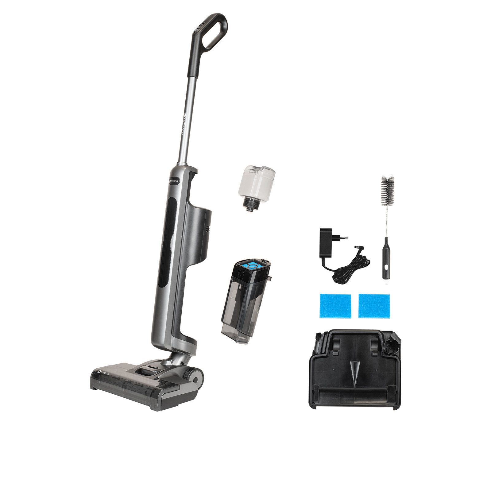 Genius Akku-Bodenstaubsauger Genius Nass Trockensauger Akku Invictus WD5 14 tlg., Saugwischer, 120,00 W, Nass-Trocken-Staubsauger 3 in 1,Akkubetrieb, Wischmopp für harte Böden