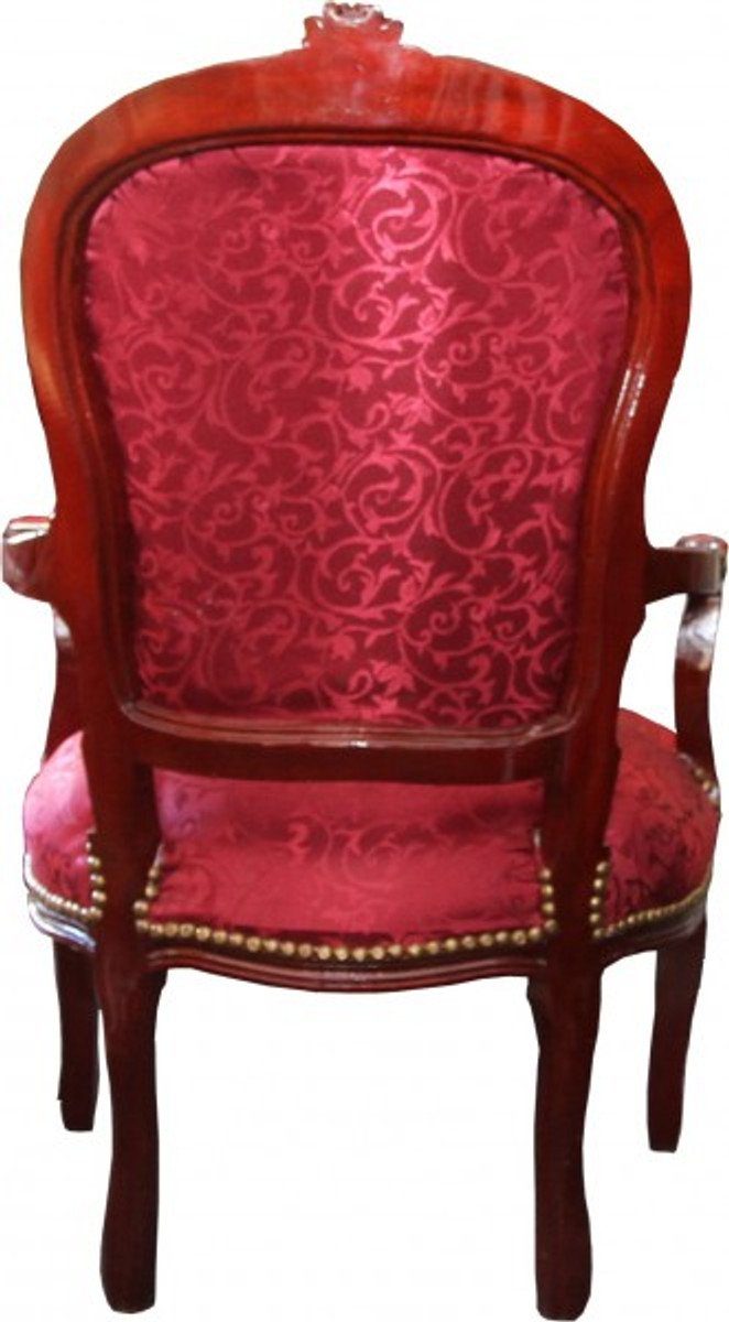 Möbel Salon Braun Bordeaux Rot Stuhl Muster Besucherstuhl Mod2 Casa - / Barock Stühle Padrino