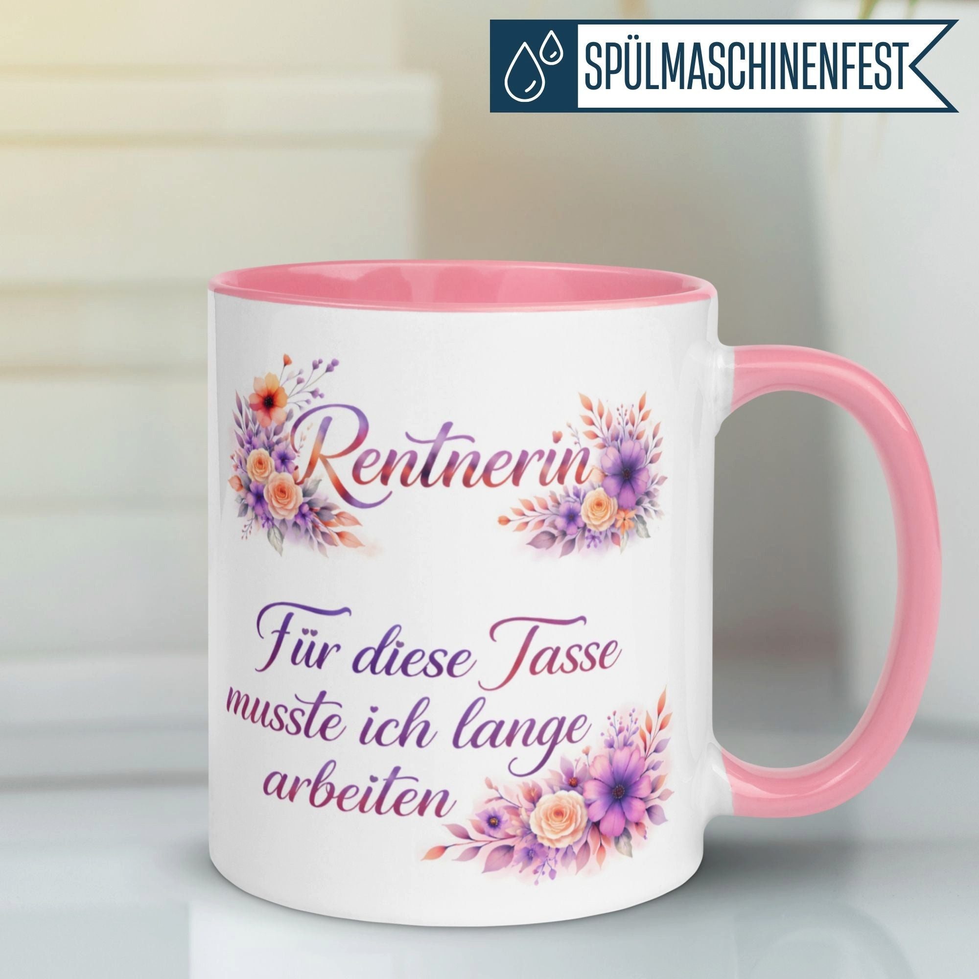 Momentals Tasse Rentnerin – Für diese Tasse musste ich lange arbeiten – Ruhestand Frau, Gratis Versand · Links-&Rechtshänder · Spülmaschinenfest