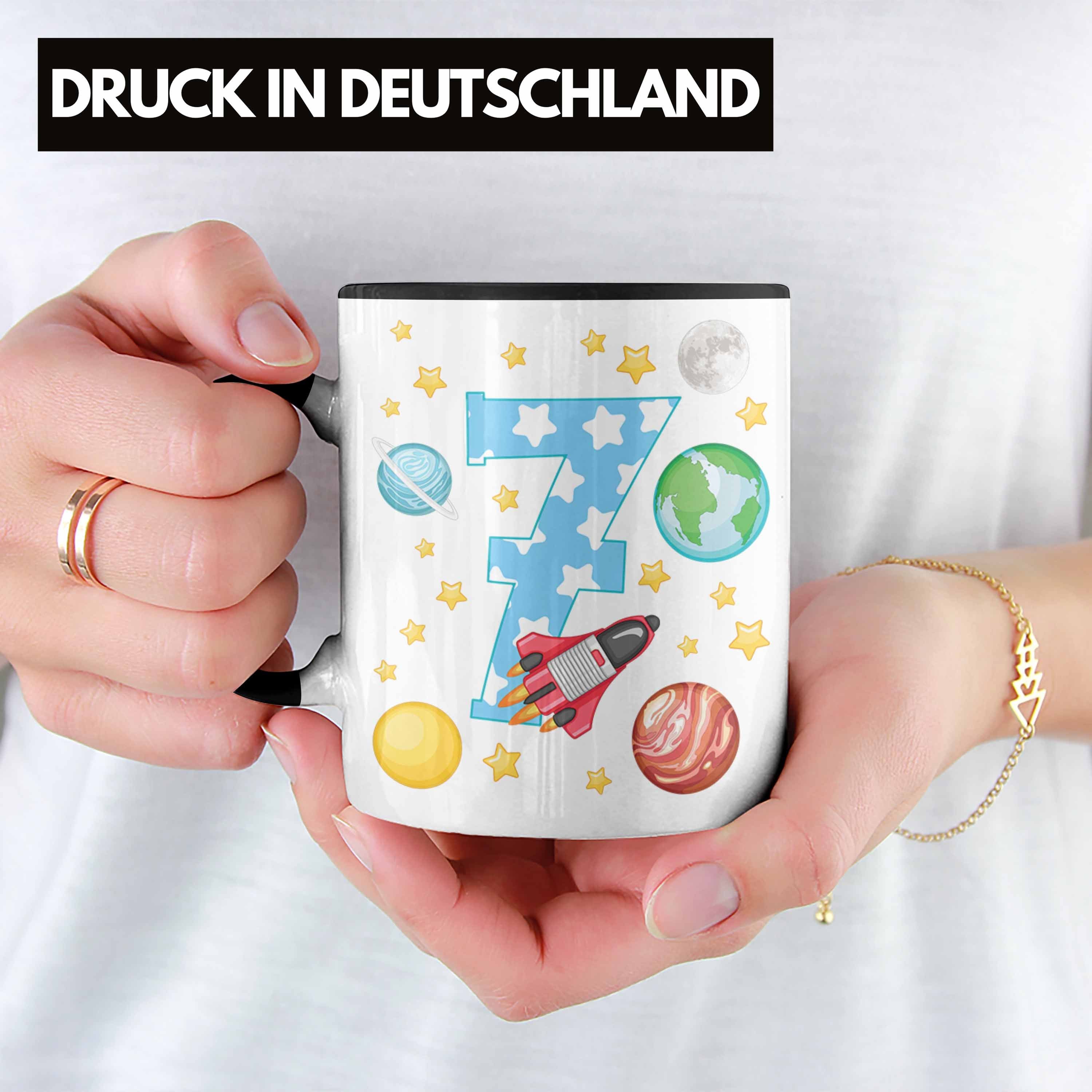 - Bday Trendation Kakaotasse Tasse Schwarz 7 Jahre Trendation Becher Siebter Geschenk 7. Alt Geburtstag Tasse Mädchen Geschenkidee Junge