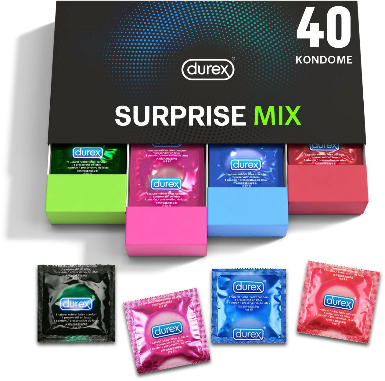 Me extra Surprise Kondome Für 40 Packung, Stimulation durex St.,