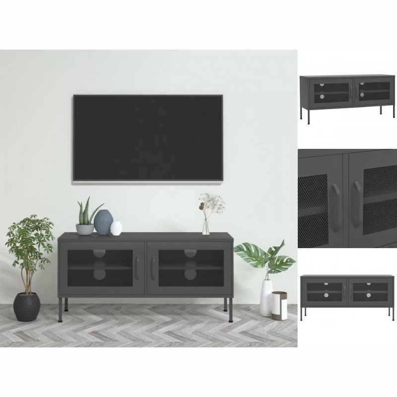 vidaXL TV-Schrank TV-Schrank Anthrazit 105x35x50 cm Stahl Lowboard