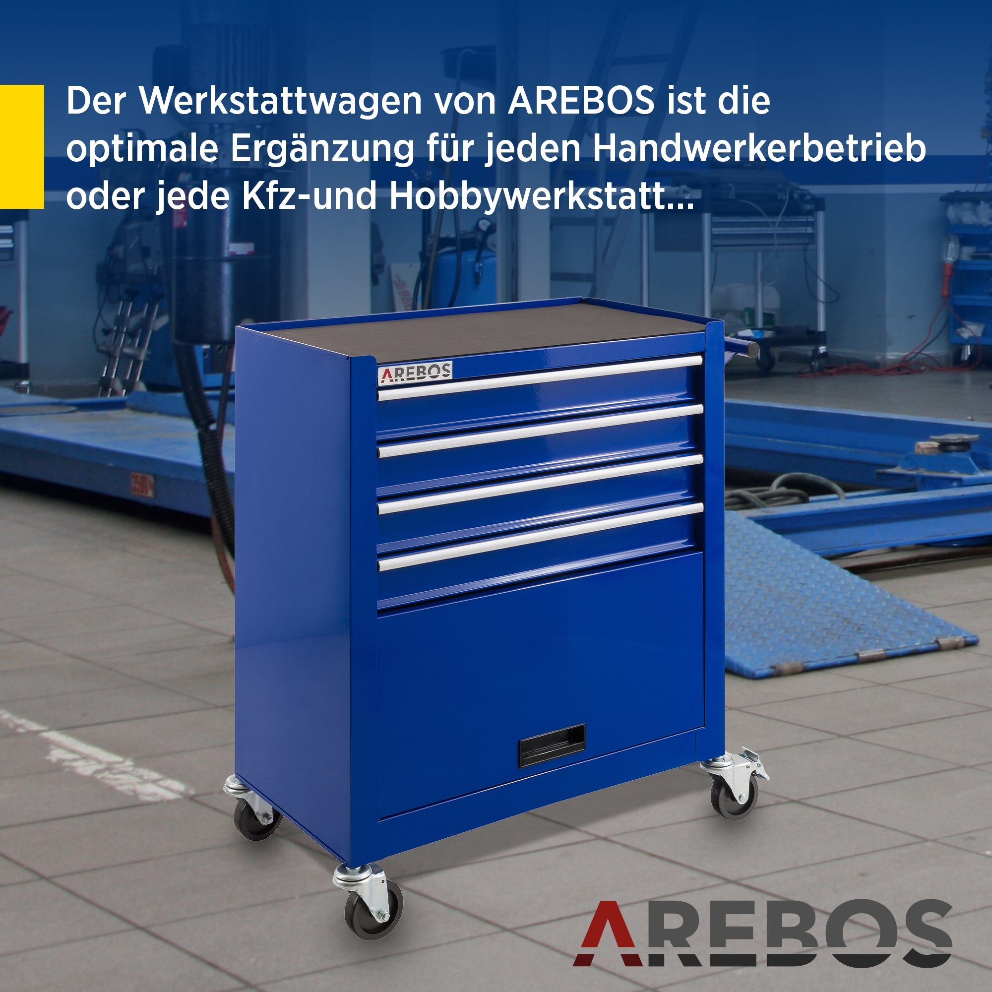 Arebos Werkstattwagen 4 Fächer + großes günstig online kaufen