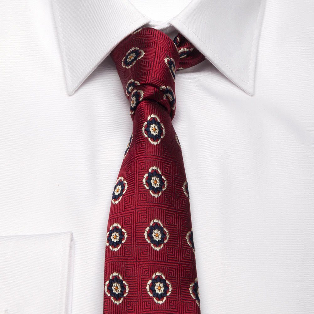 BGENTS Krawatte Seiden-Jacquard Krawatte mit Blüten-Muster Breit (8cm)