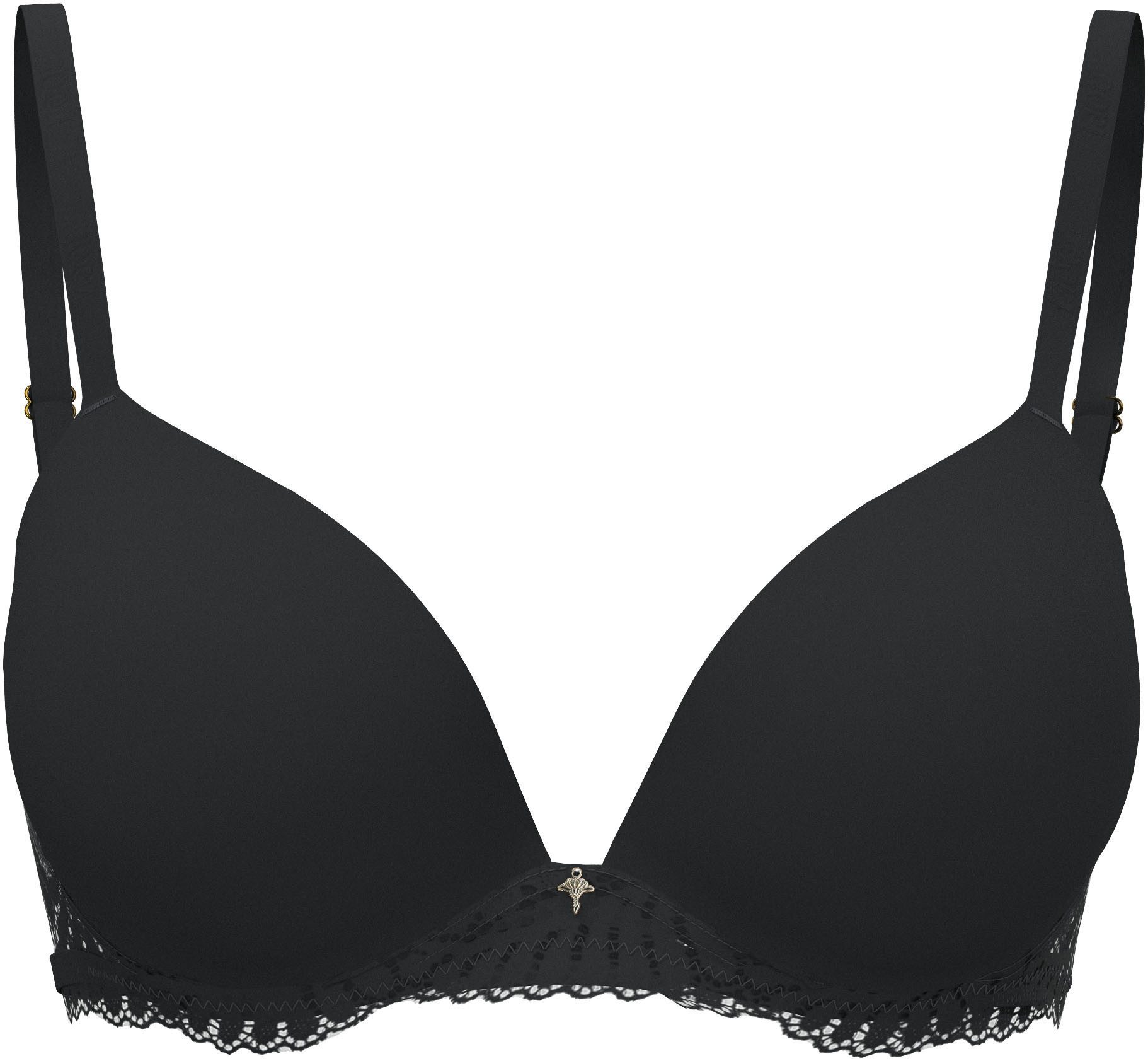 JOOP! Push-up-BH Beautiful zarte Spitzenkante, elastisch, leicht gepolstert, ohne Bügel