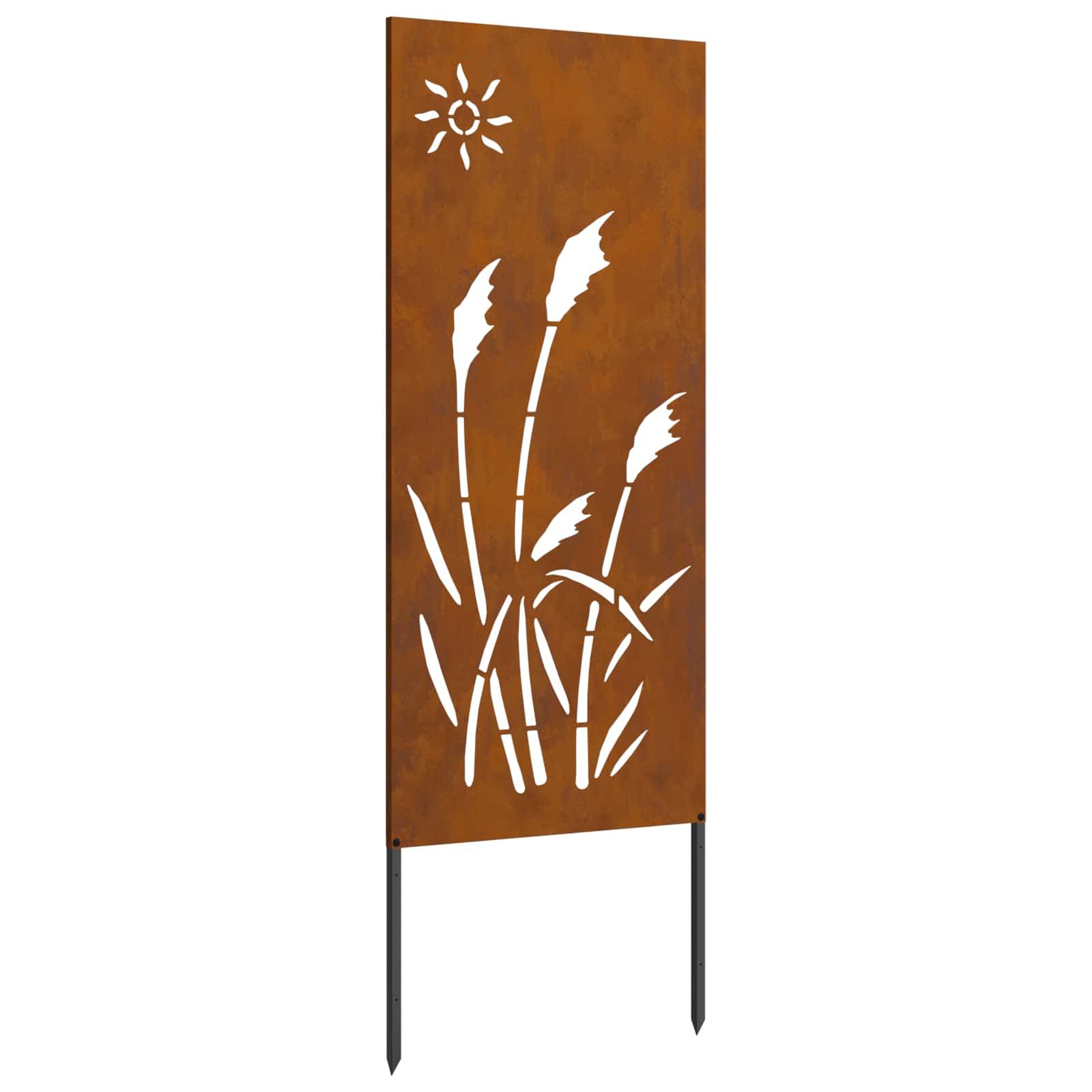 vidaXL Wandbild Garten Sichtschutz-Leinwand Rostoptik 50 x 140 cm, (1 St)