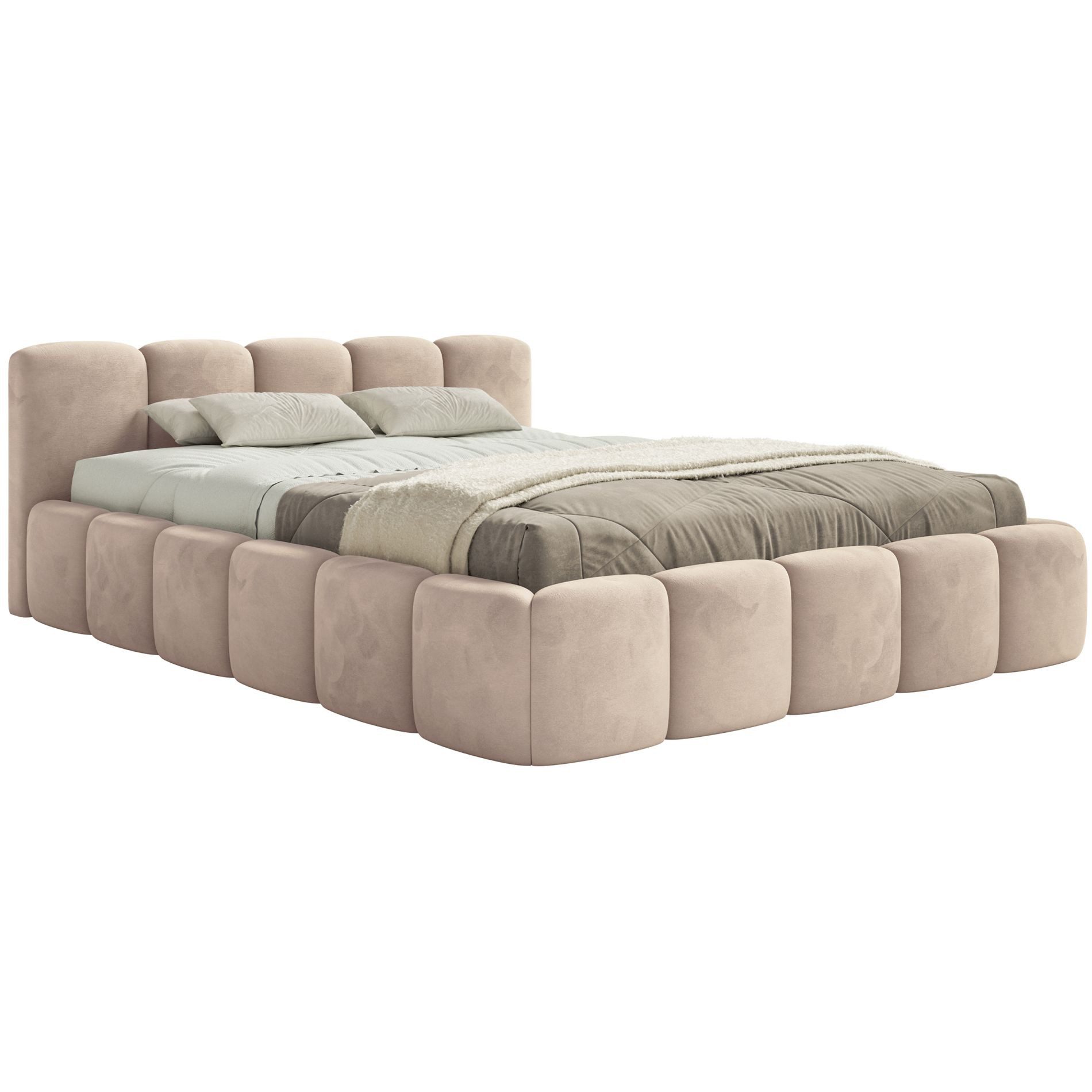 Selsey Polsterbett CLOUDY LOW, Bouclé, Chenille günstig online kaufen