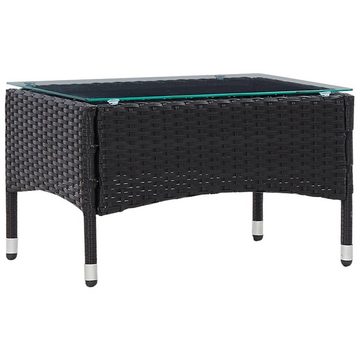 vidaXL Gartenlounge-Set 2-tlg. Garten-Lounge-Set mit Auflage Poly Rattan Schwarz, (1-tlg)