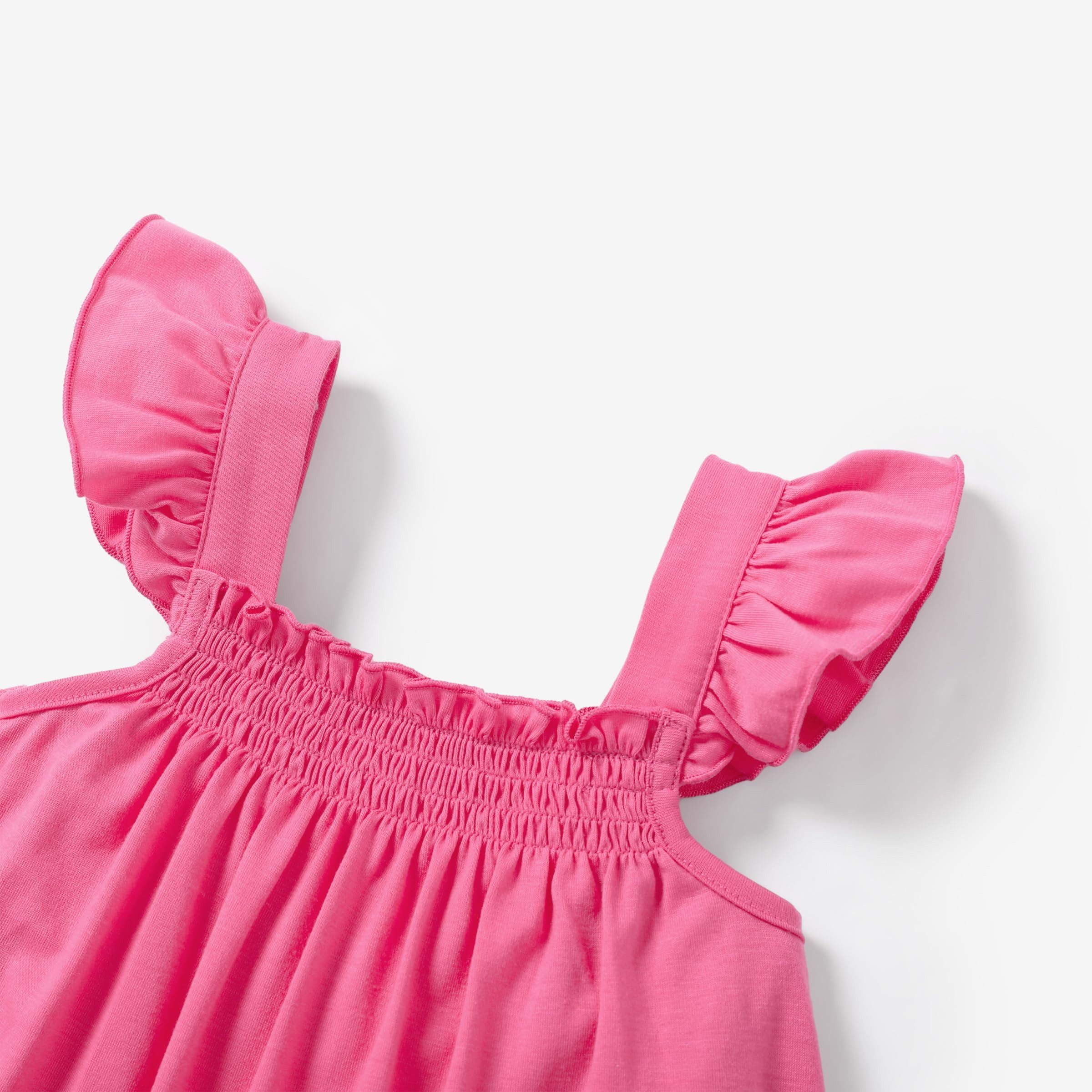 YI Druckkleid Mädchen Kleid Set,3 Flamingo ärmellose Rüschen Prinzessinnenkleider