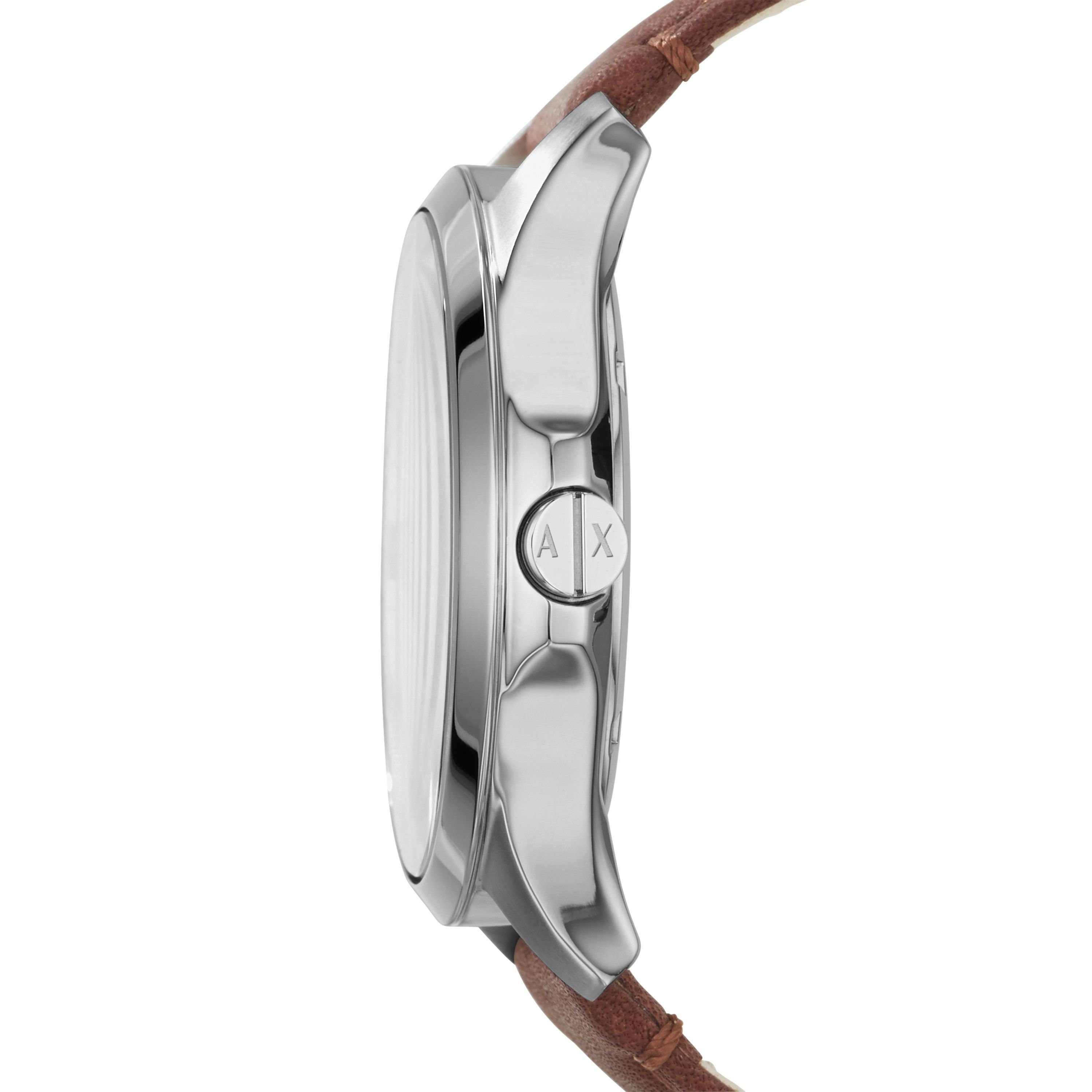 ARMANI EXCHANGE Quarzuhr The Brown Leather Edelstahl