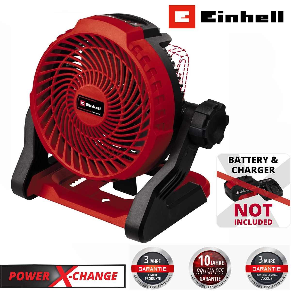 Einhell Akku-Standventilator Akku-Ventilator GE-CF 18/2200 Li-Solo 18V, Li-Ion, 3 Geschwindigkeiten