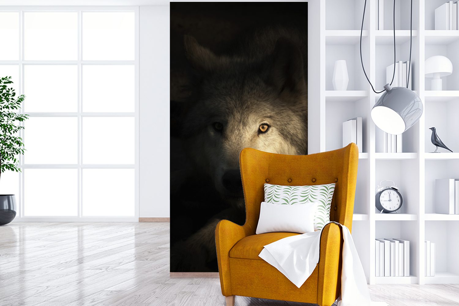 MuchoWow Fototapete Porträt eines arktischen Vliestapete Küche, Wolfs, Fototapete Matt, bedruckt, (2 Wohnzimmer für Schlafzimmer St)