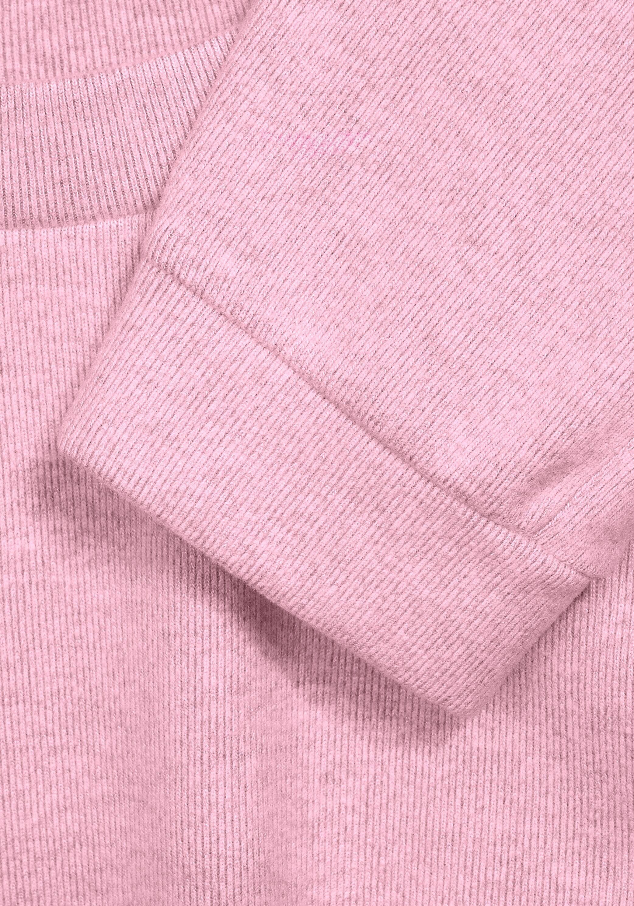 STREET ONE 3/4 Arm-Pullover in Optik melange crush Melange pink