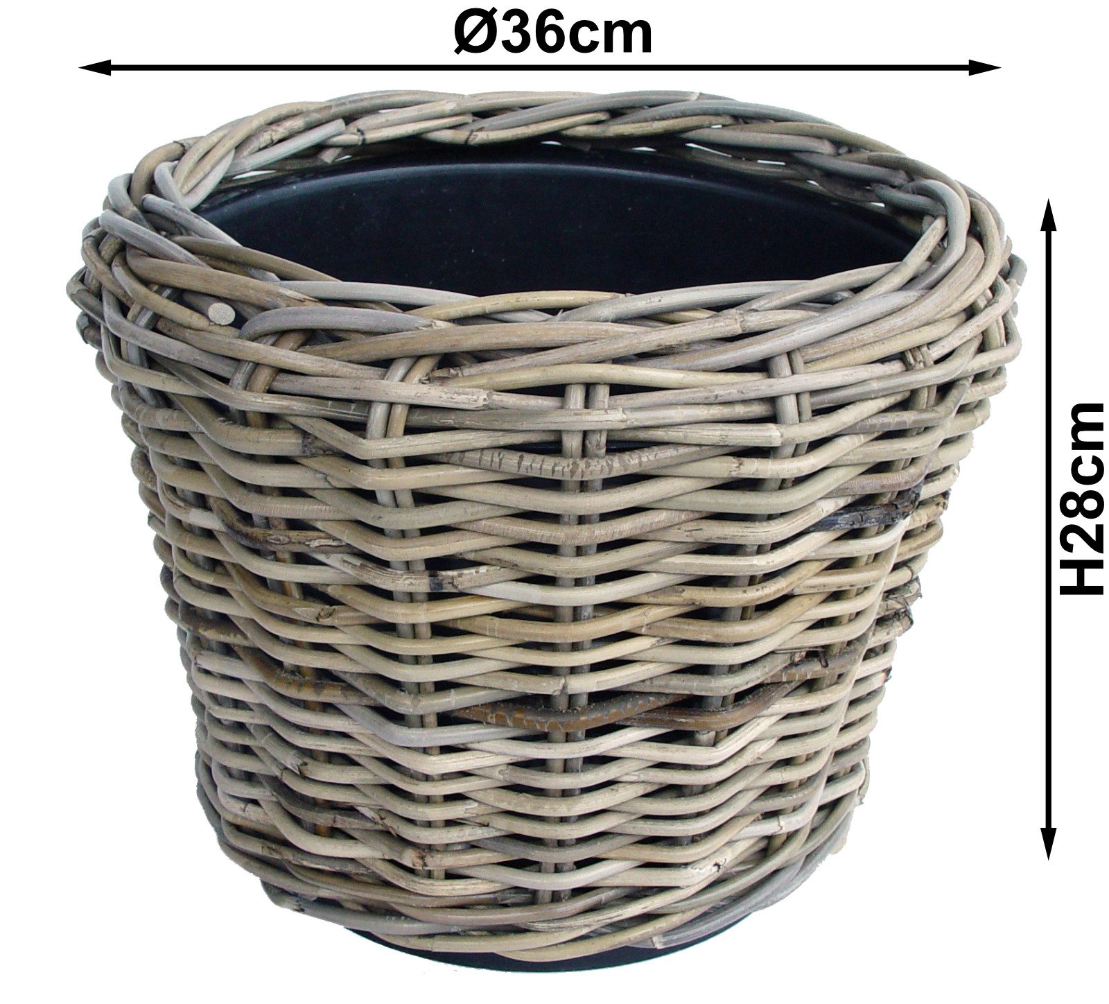 Van der Leeden Blumentopf Pflanzkorb Pflanzentreppe Rattan 3tlg Korb Pflanzkübel (Set, 3 St., Packung), Indoor & Outdoor, 3 Größen, Rattan, Handmade, ohne Wasserablauf
