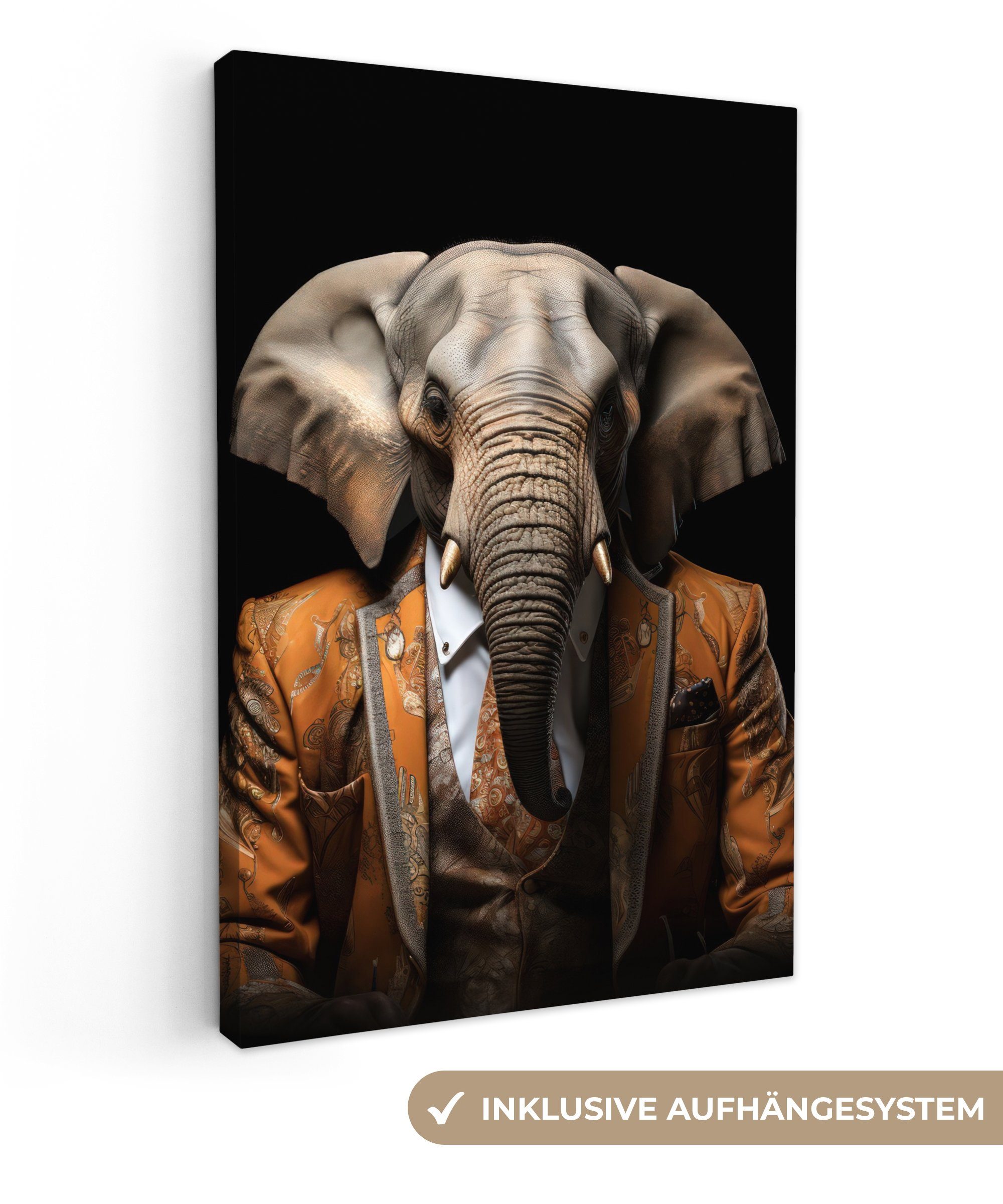 OneMillionCanvasses® Leinwandbild Elefant - Porträt - günstig online kaufen