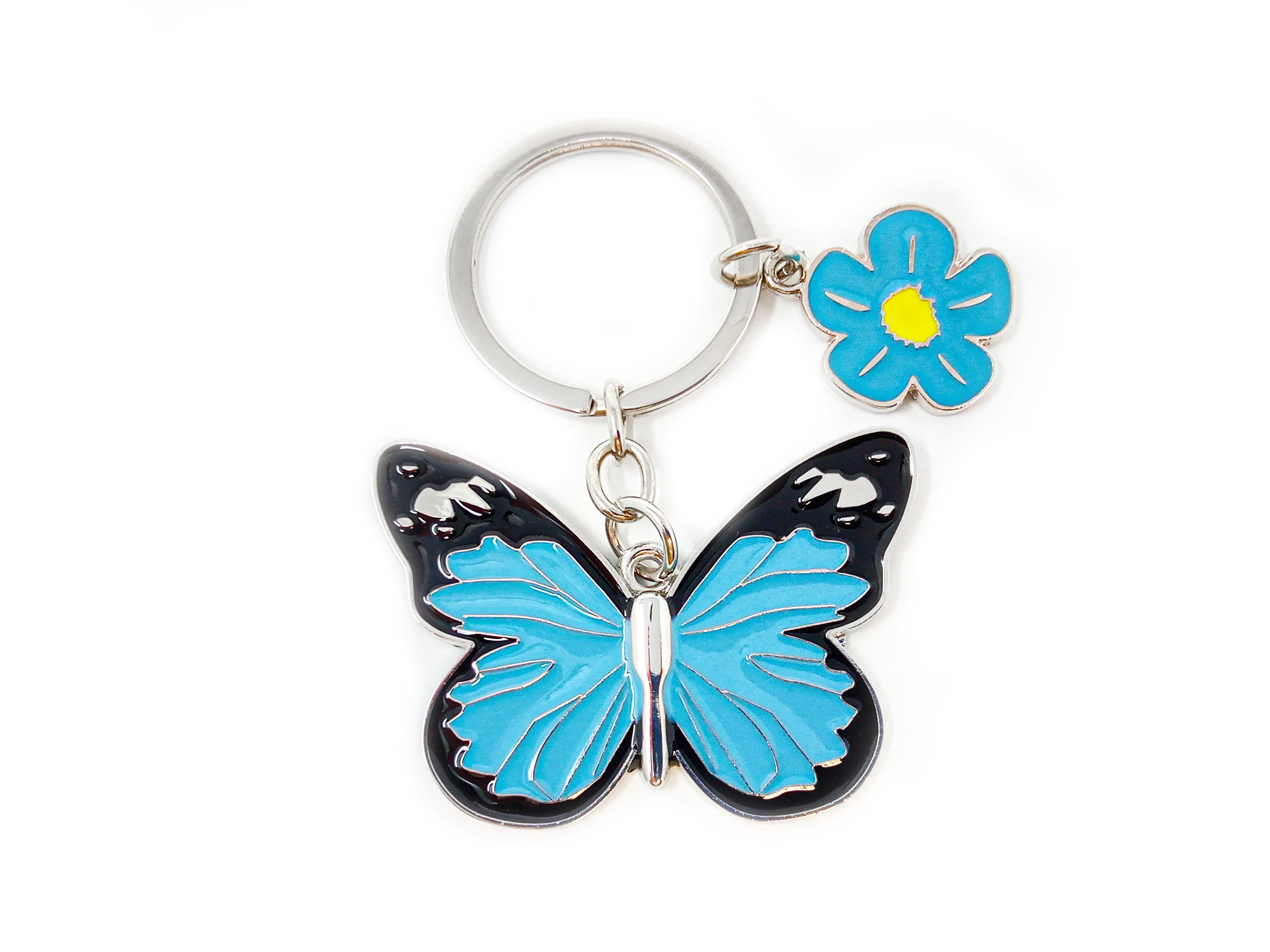 Schlüsselanhänger Nature Planet - Schlüsselanhänger aus Metall - Monarch Blau 5 cm