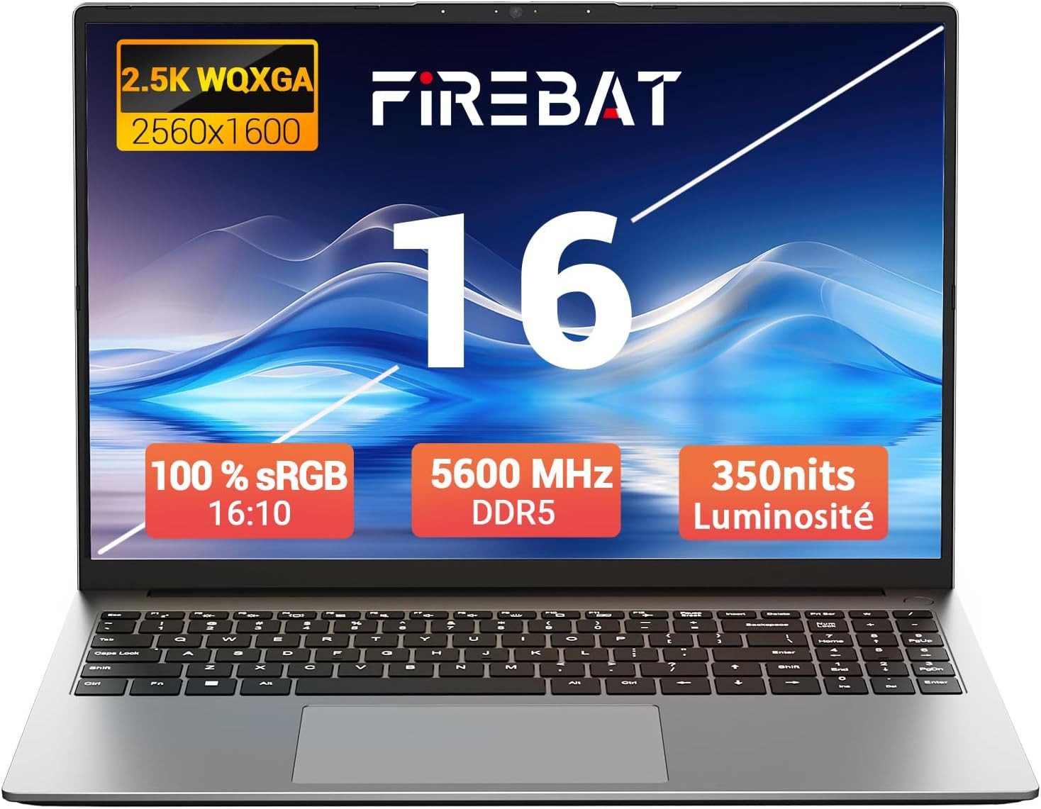 FIREBAT Laptop 16 Zoll, AMD Ryzen 7 H255, 16 GB RAM DDR5-5600, 512 GB SSD Gaming-Notebook (AMD Ryzen™ 7 H255 AMD Ryzen 7 H255, AMD, 16 GB, 512 GB SSD, AMD Radeon 780M, bis zu 4.9GHz, Windows 11, WiFi 6/BT5.2)