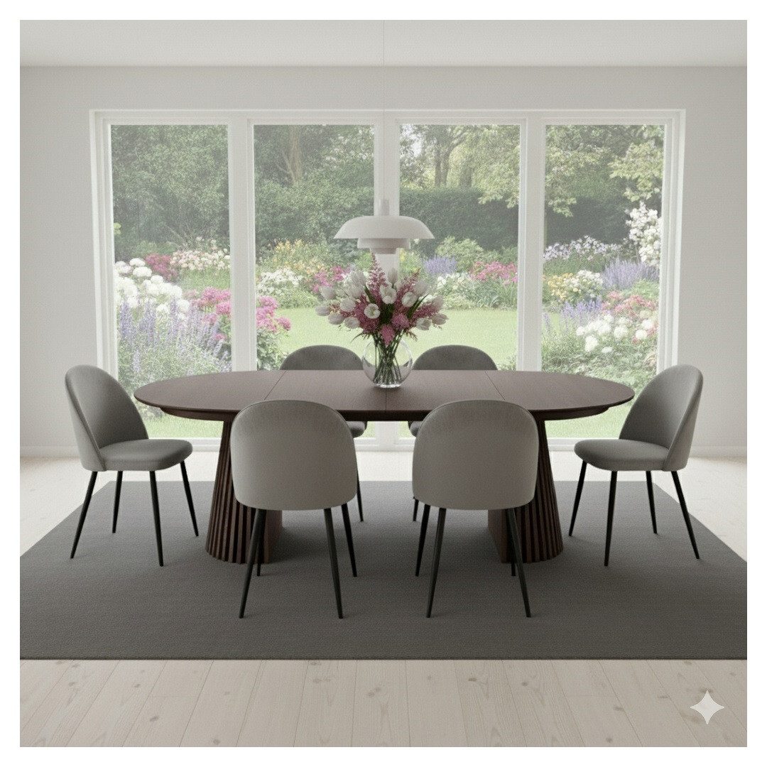 ebuy24 Essgruppe Tokyo Essgruppe Esstisch smoked, 6 Stühle aus grau, (7-tlg günstig online kaufen