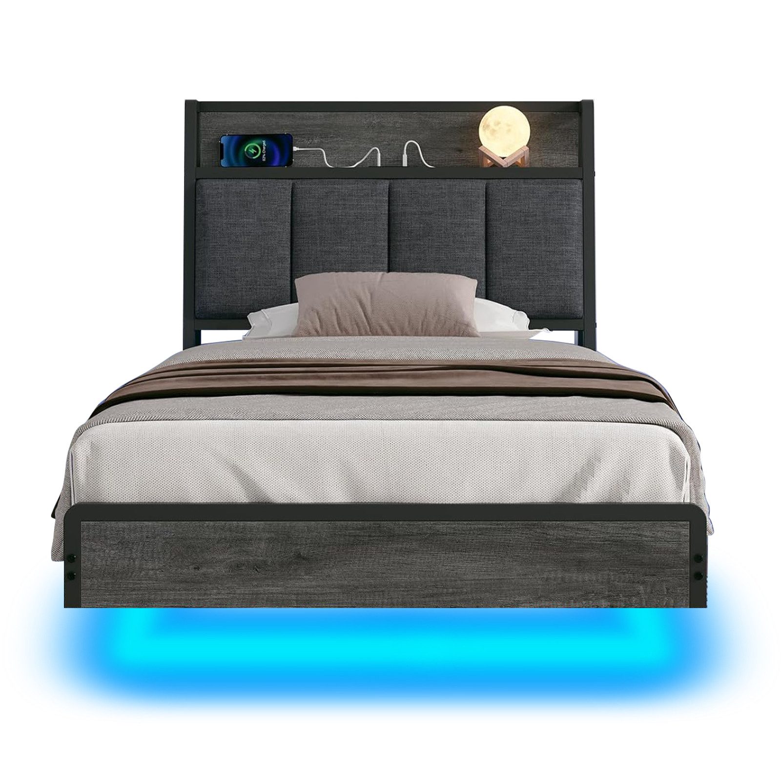 KIMENICH Polsterbett mit USB Ladefunktion und LED-Beleuchtung, Schwebender günstig online kaufen