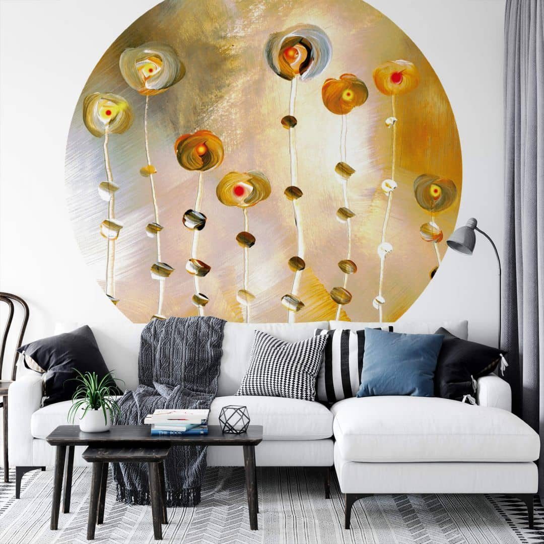 K&L Wall Art Fototapete Niksic Kunstdruck Vliestapete Golden Eye Fototapete Wohnzimmer Deko, Abstrakt Tapete, Moderne Vlies-Fototapeten für Büro und Wohnraum, hergestellt in Berlin