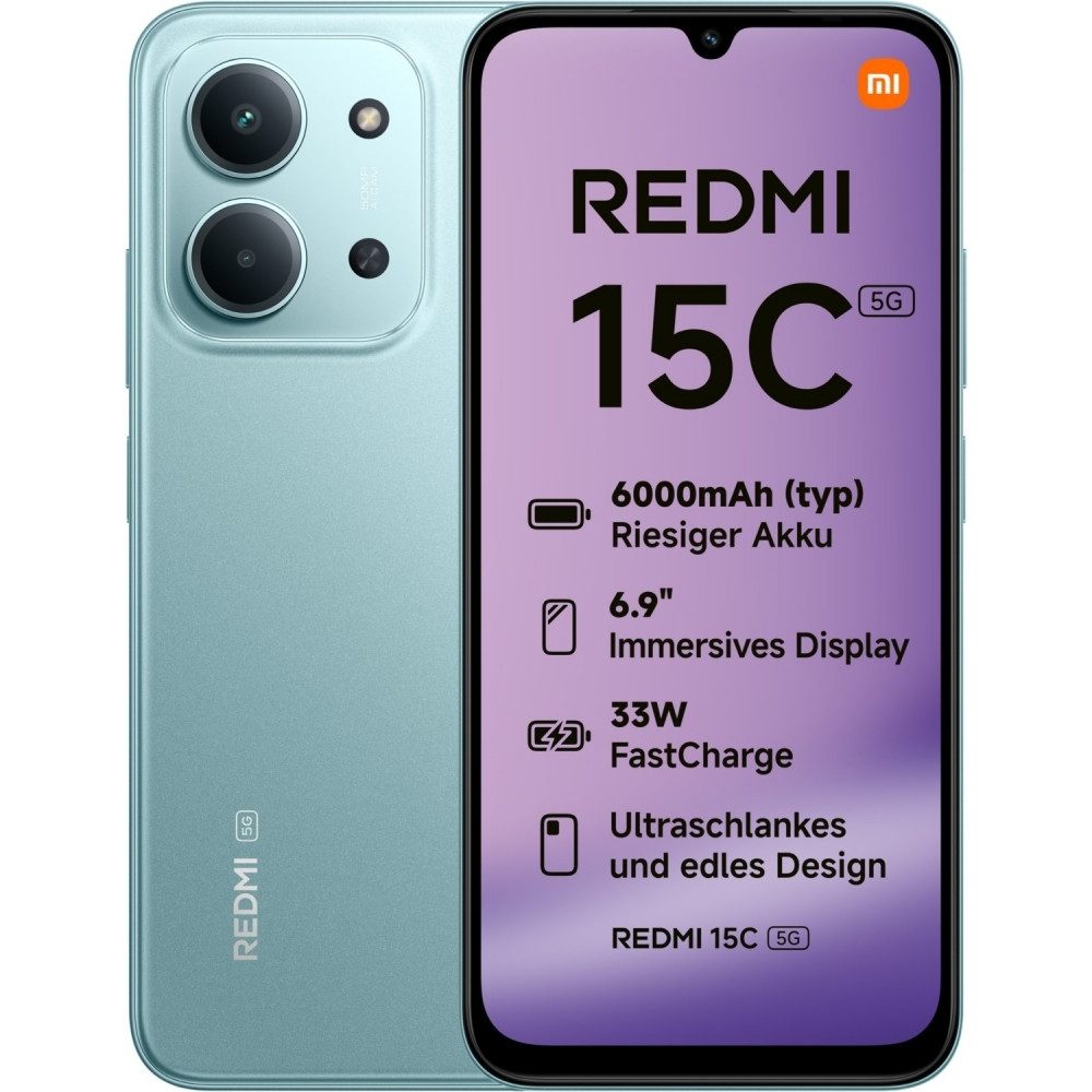 Xiaomi Redmi 15C 5G 256 GB / 4 GB - Smartphone - mint green Smartphone (6,9 Zoll, 256 GB Speicherplatz)