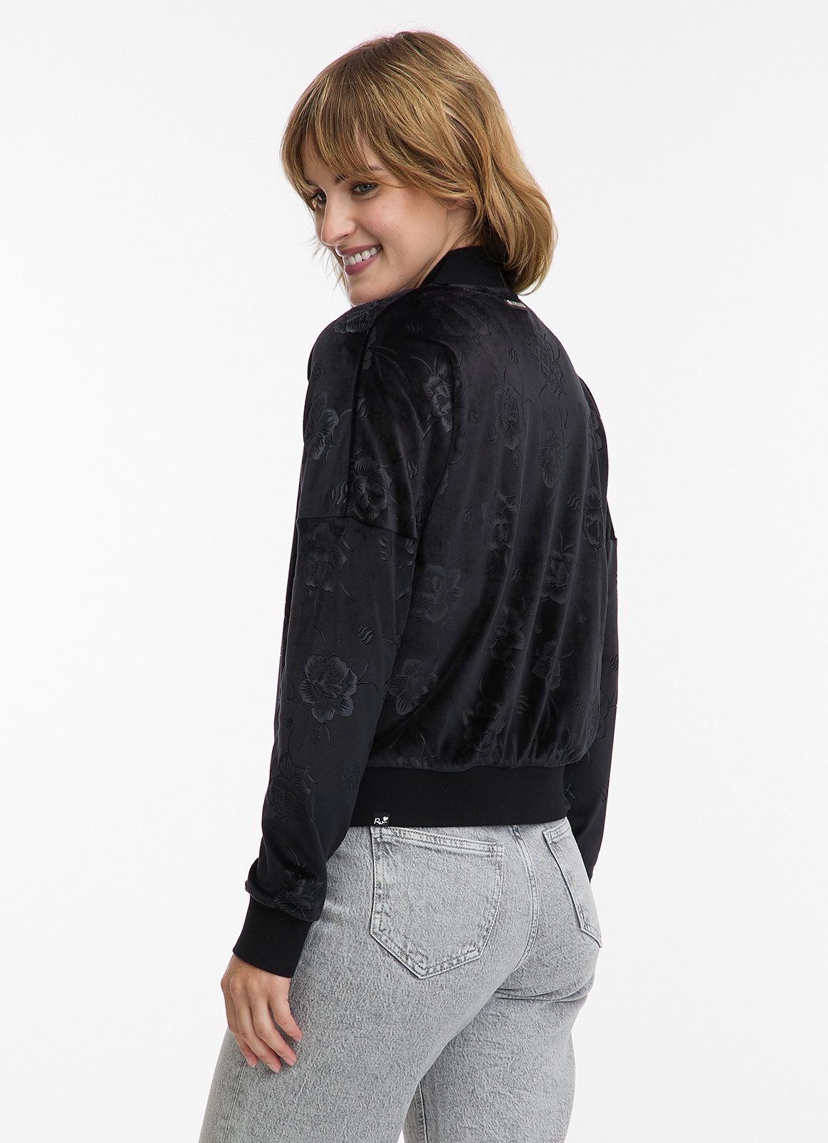 Ragwear Sweatjacke DORON VELVET weiche Samt Optik