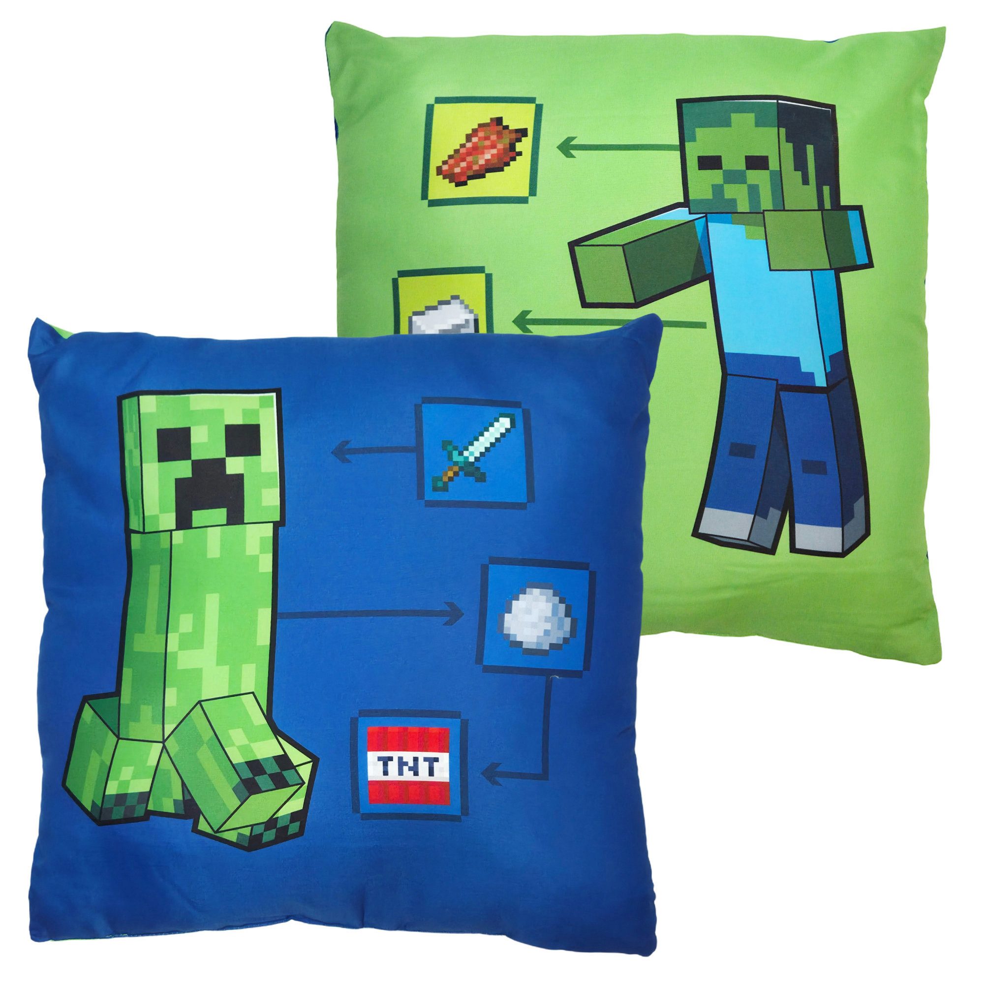 Minecraft Dekokissen Gamer Minecraft Creeper Zombie Kissen Dekokissen 40x40 cm