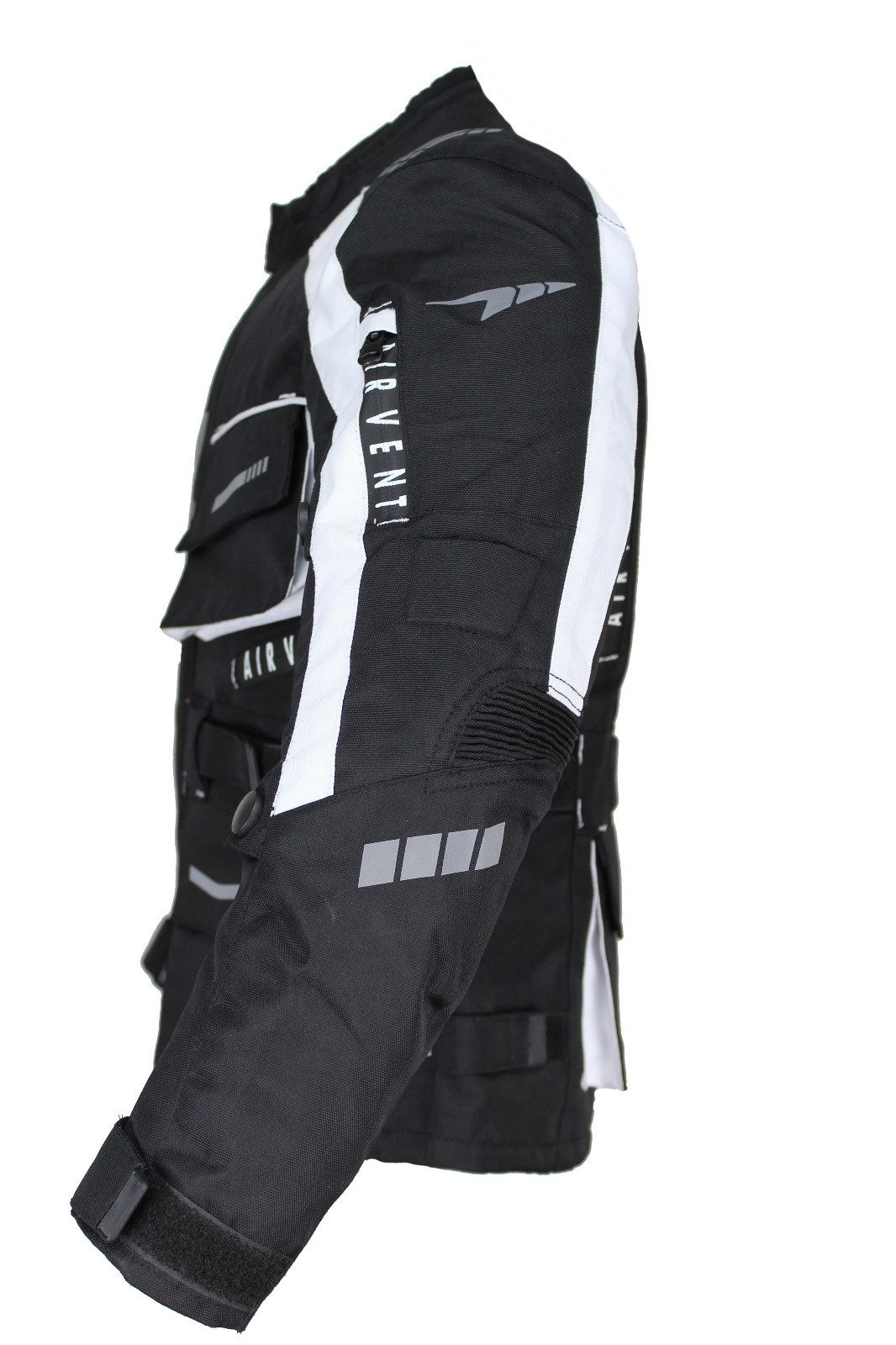 Alpha Speeds Motorradjacke Kinder Motorrad Textil Jacke Biker wasserdicht Jacke mit Protektoren Sport, Innenjacke ist trennbar: All Season, Weiß