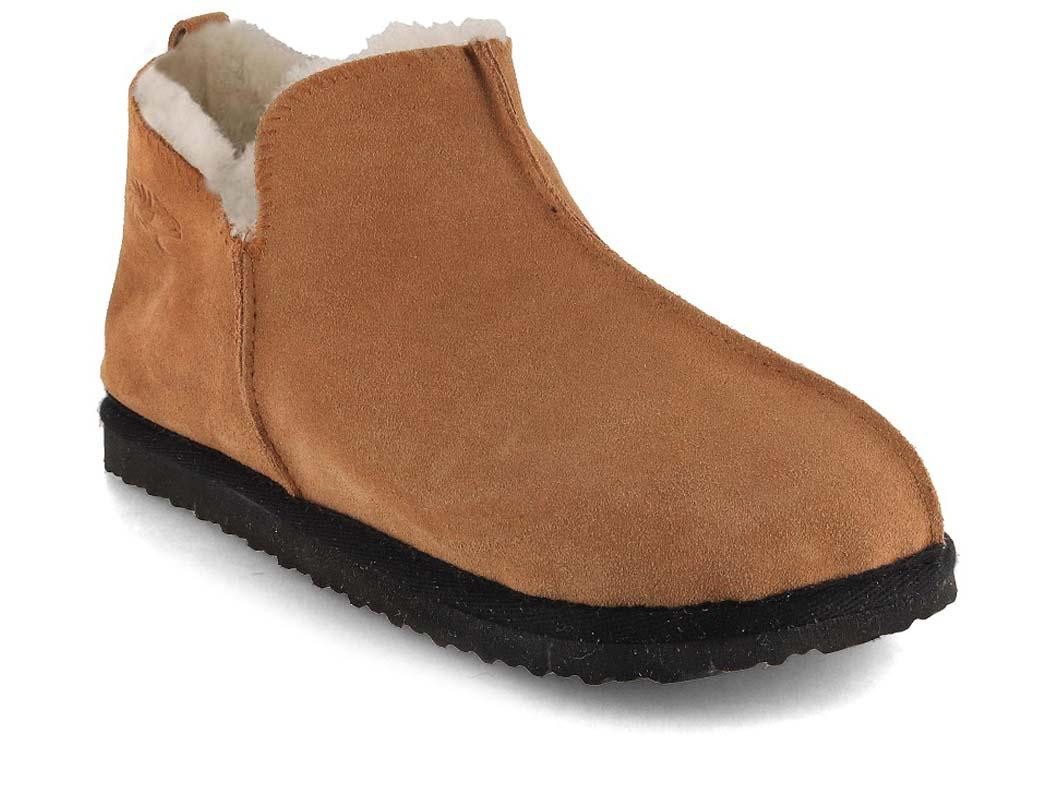 LAMMBOCK Shearlock Lammfell Hausschuhe für Damen Herren, cognac Hausschuh Winterhausschuhe aus Lammfell, temperaturregulierend