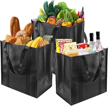 AquaBreeze Einkaufsbeutel 2er-Pack schwarze Einkaufstaschen, wiederverwendbarer Einkaufskorb, Faltbarer für Einkaufen, Picknick, Camping