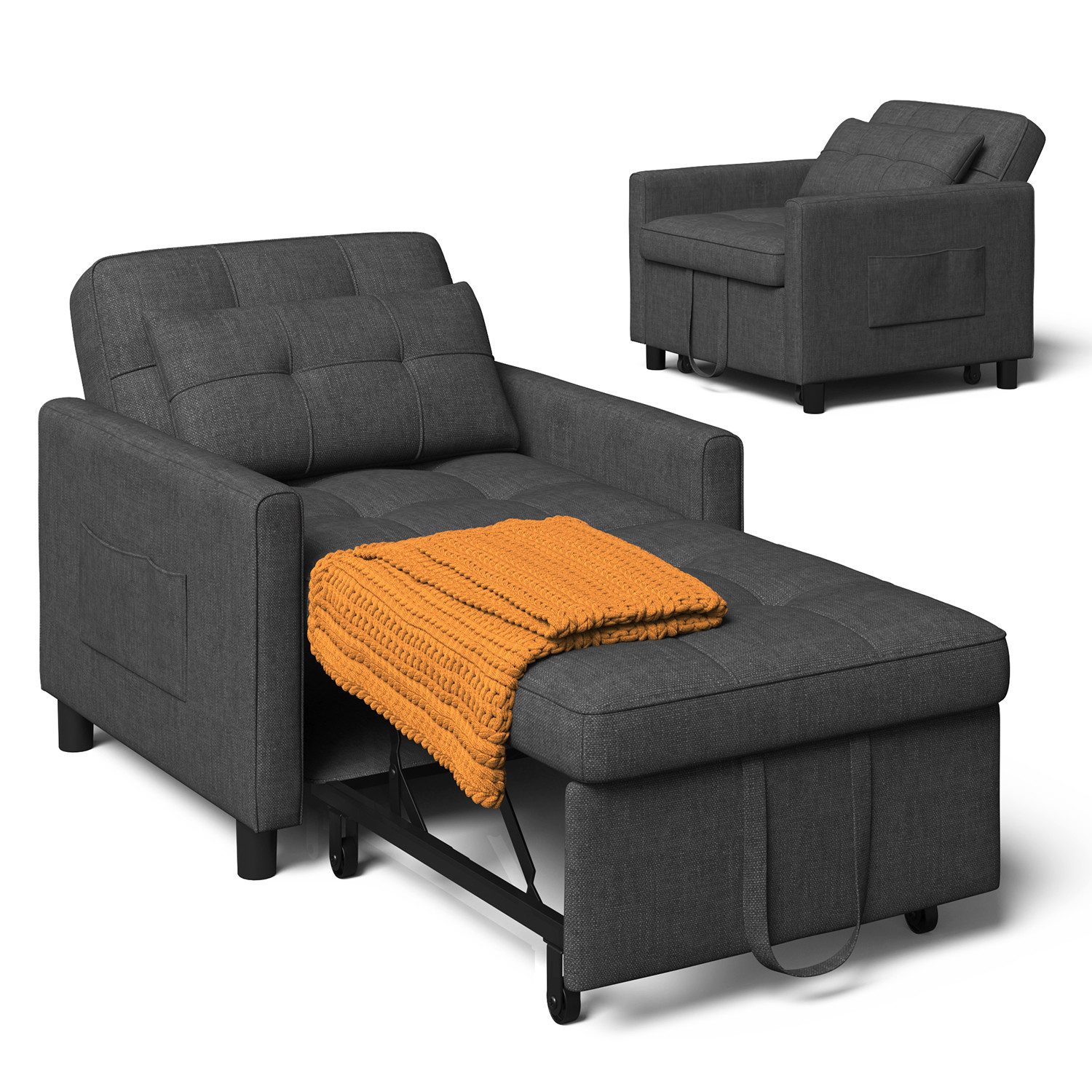 Bealife Relaxsessel 3 in 1 Klappsessel, Schlafsessel, Liegesessel, 175 cm, Verstellbare Rückenlehne