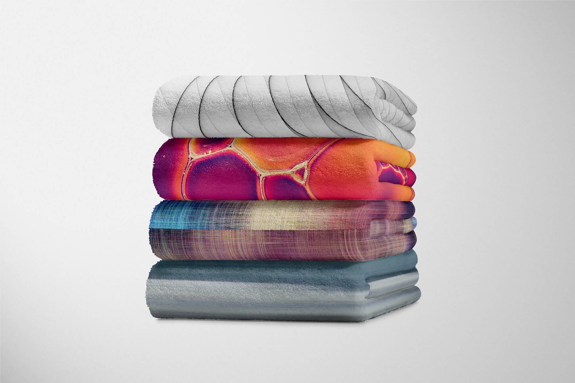 Sinus Art Handtücher Handtuch Strandhandtuch Struktur Muster Kuscheldecke Baumwolle-Polyester-Mix Handtuch Kunstvoll, Fotomotiv (1-St), mit Saunatuch