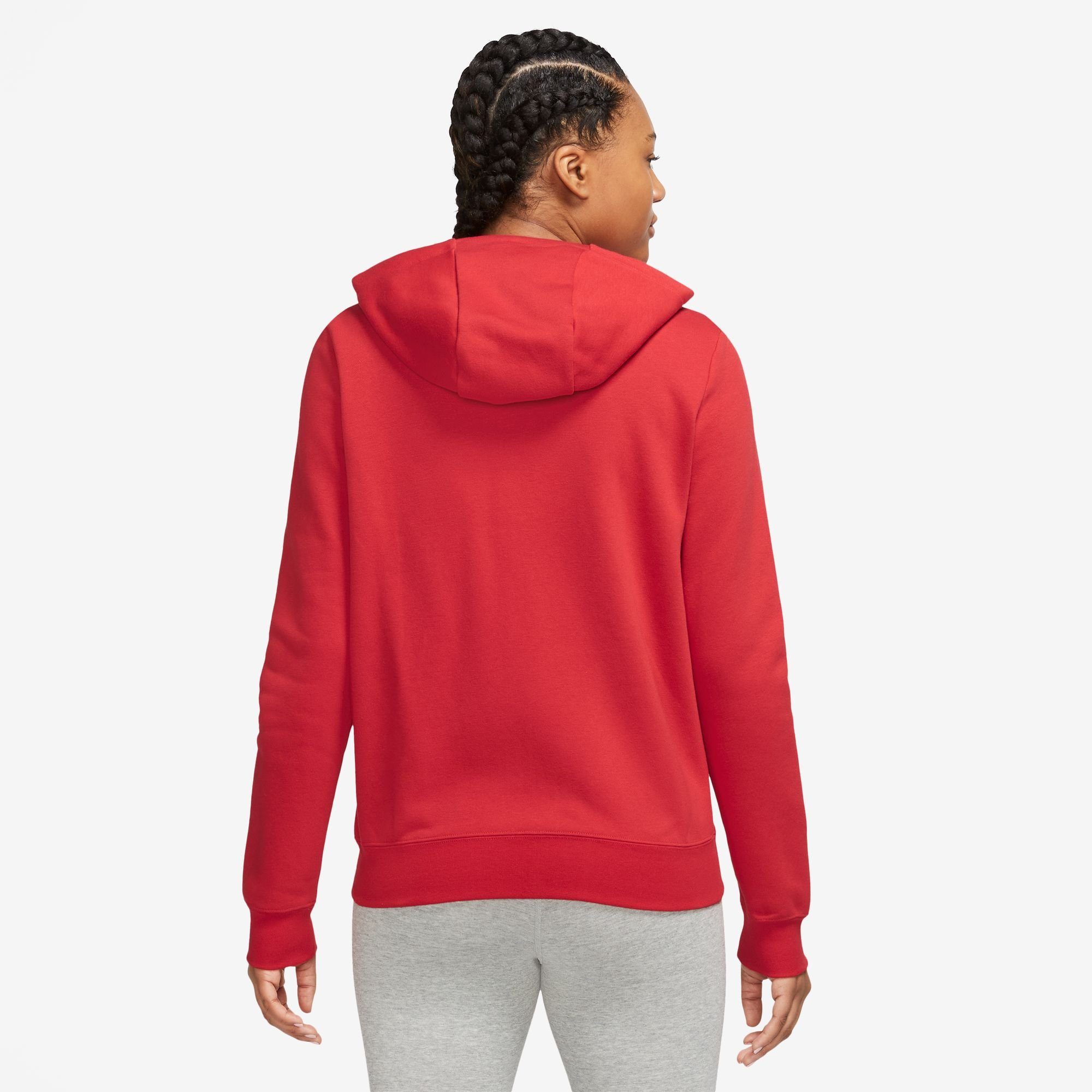 Nike Sportswear Kapuzensweatjacke Club UNIVERSITY Fleece Women's RED/WHITE Hoodie Full-Zip