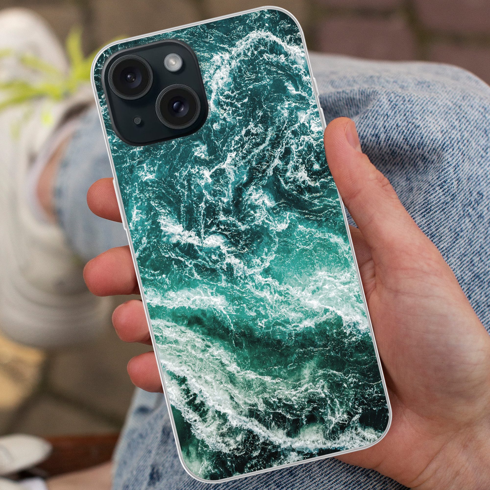 MuchoWow Handyhülle für Apple iPhone 15 Marmor - Gemustert - Natursteine, Smartphone-Bumper, Print, Handy Schutzhülle Dünn