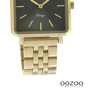 OOZOO Quarzuhr Oozoo Damen Armbanduhr Timepieces Analog, (Analoguhr), Damenuhr quadrat, extra groß (ca 29x30mm) Metallarmband, Fashion-Style