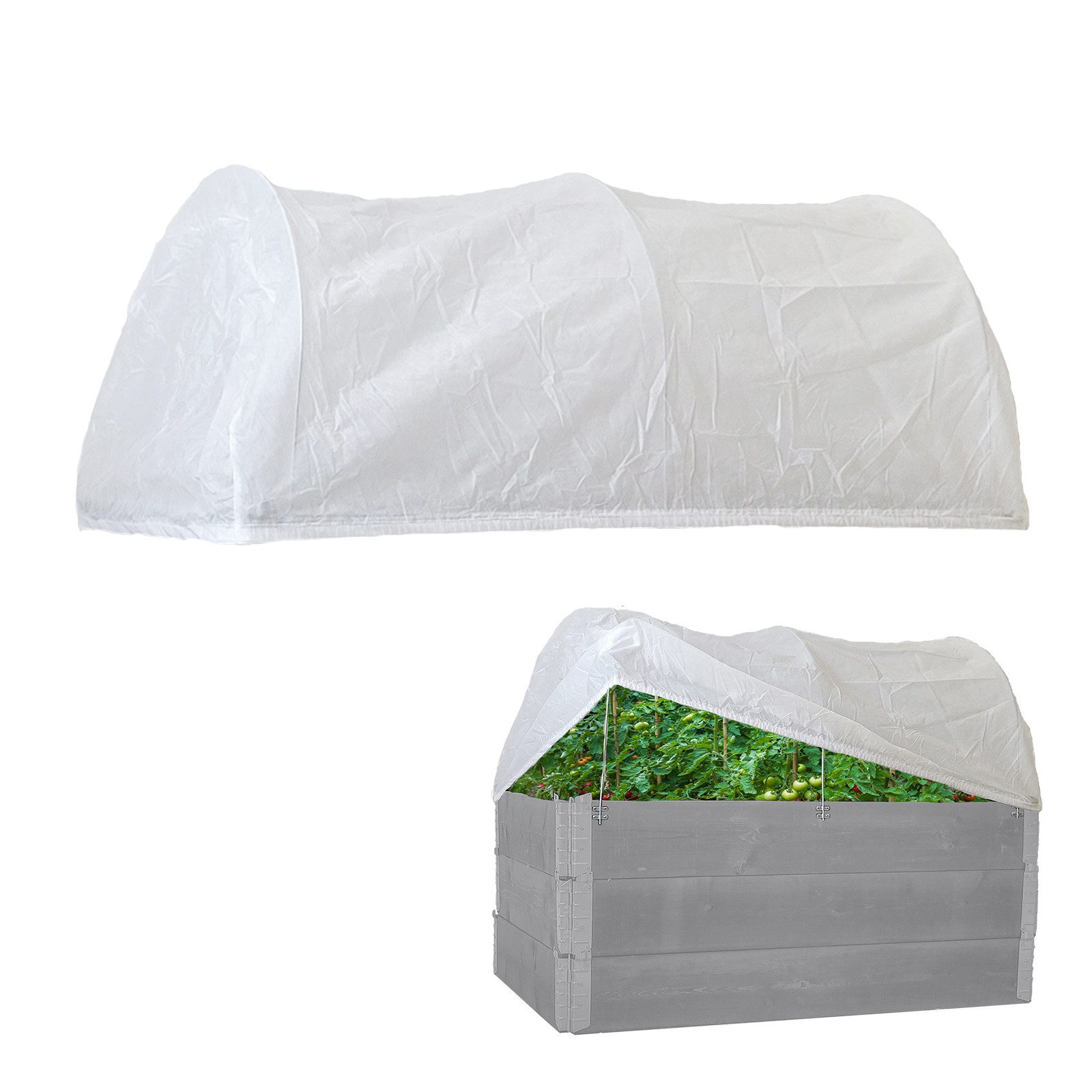 TRUTZHOLM Hochbeet Abdeckung 120 x 80 cm Bogenabdeckung mit Vlies Frühbeeta günstig online kaufen