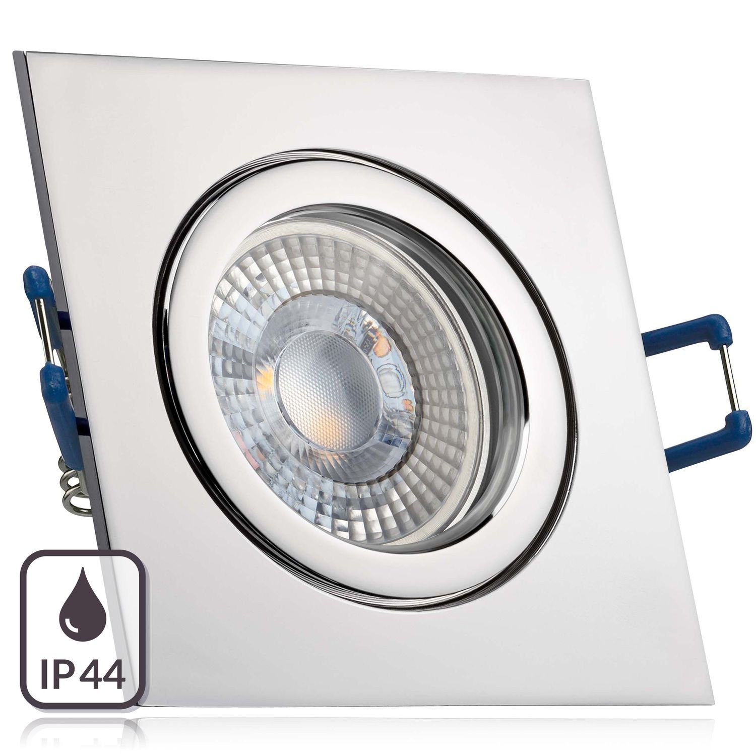 Set flach RGB Einbaustrahler extra LE IP44 LED LEDANDO mit 3W in Einbaustrahler LED von chrom LED