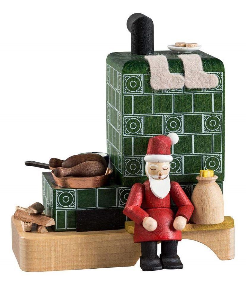 Richard Glaesser Räuchermännchen Rauchofen Rauchofen mit Weihnachtsmann, Höhe 13 cm, Holzkunst original Erzgebirge