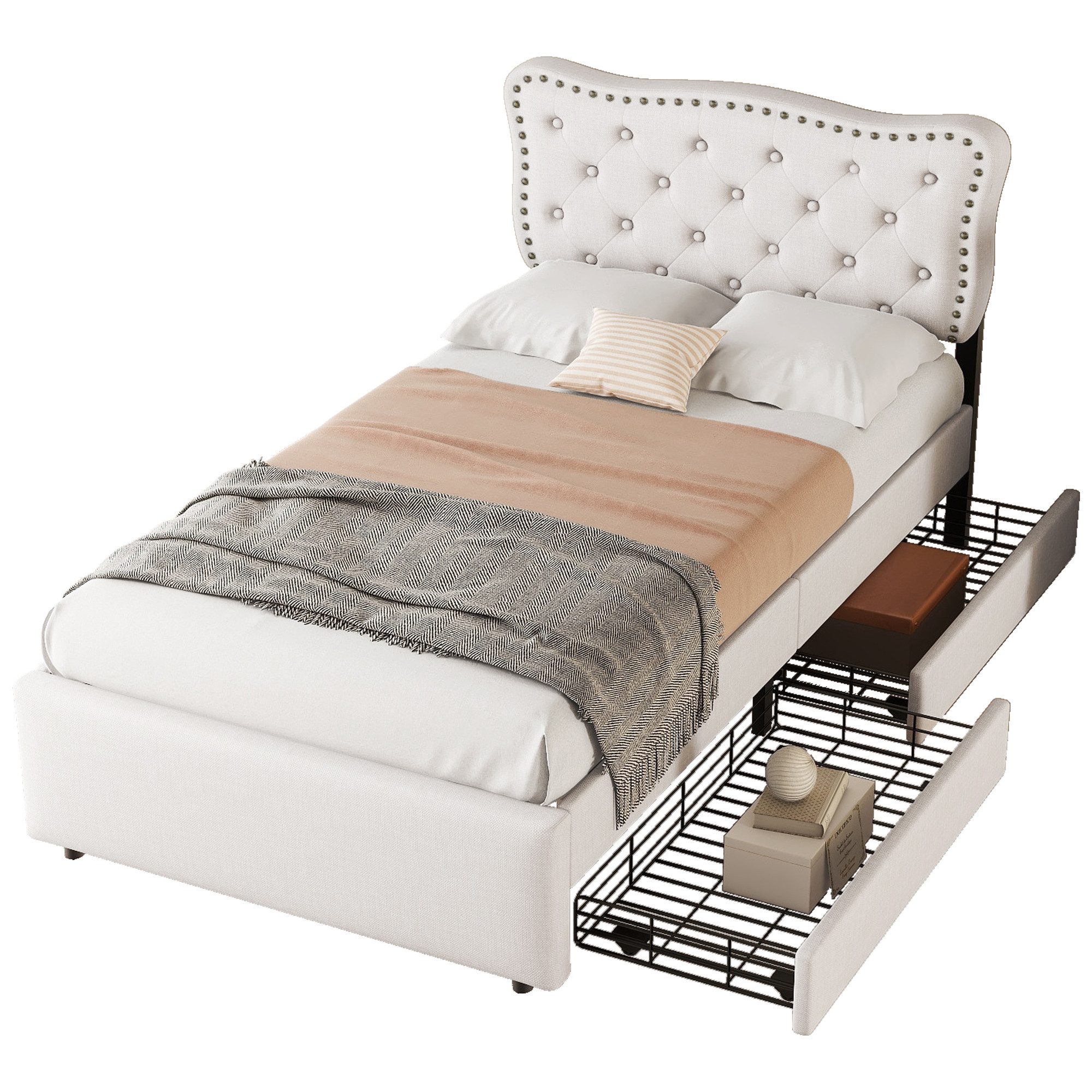 Tongtong Einzelbett 90*200 cm flaches gepolstertes günstig online kaufen