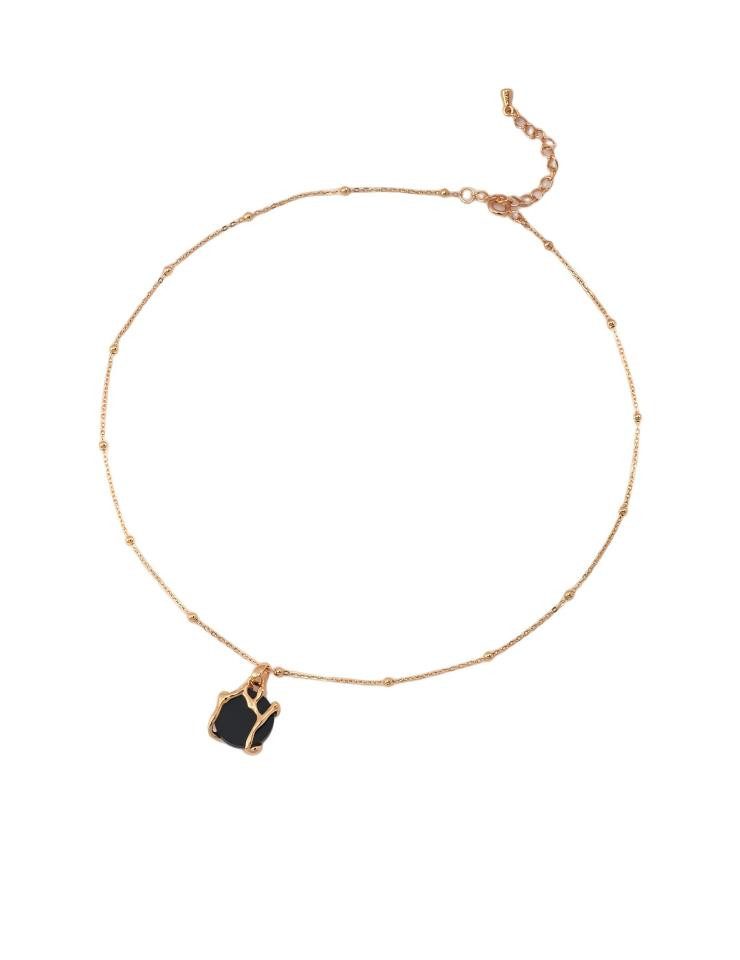 Jumpeak Kette mit Anhänger halskette silber 925,schwarz achat anhaenger,satellit kette damen, vintage gold schmuck,18K Vergoldung,gemischte farben geschenk