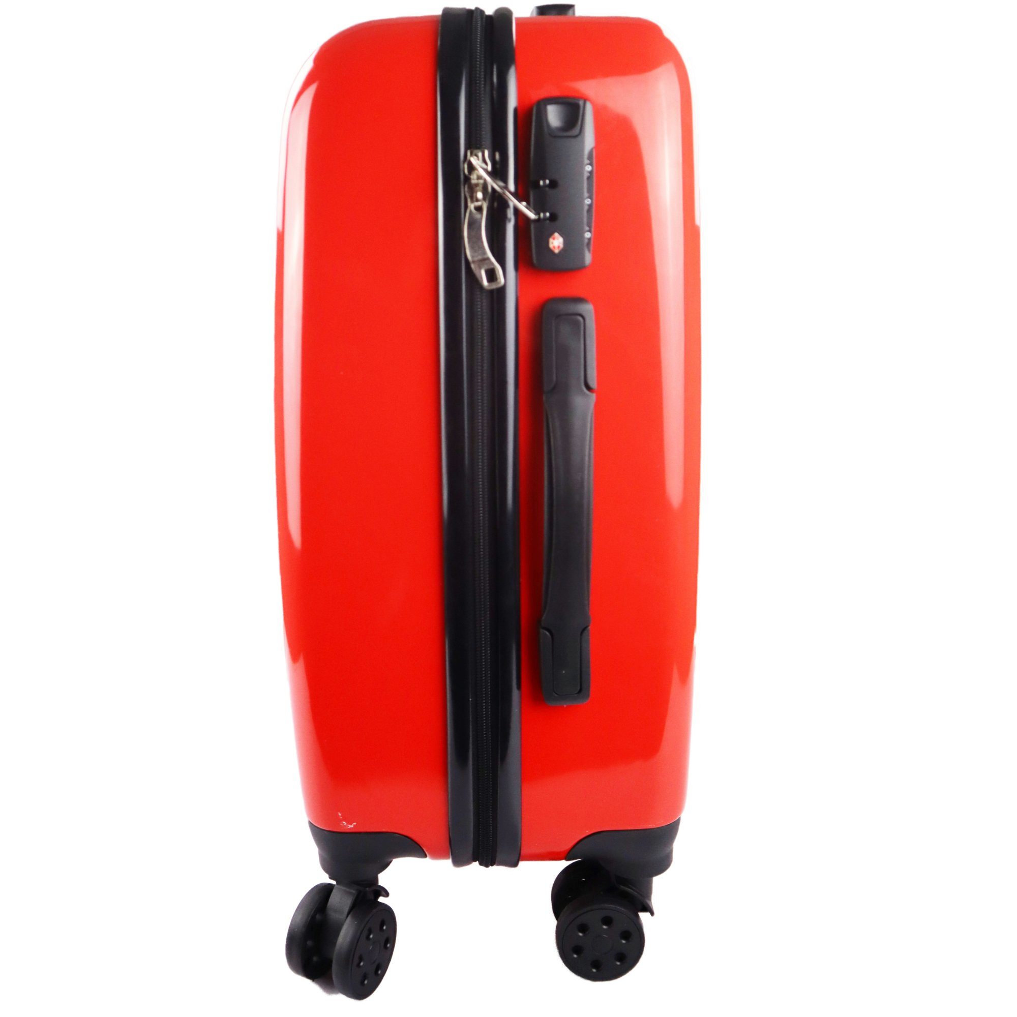 Disney Hartschalen-Trolley Disney Mickey Mouse Trolley Koffer 55x40x20 cm 4 Rollen Zahlenschloss, 4 Rollen