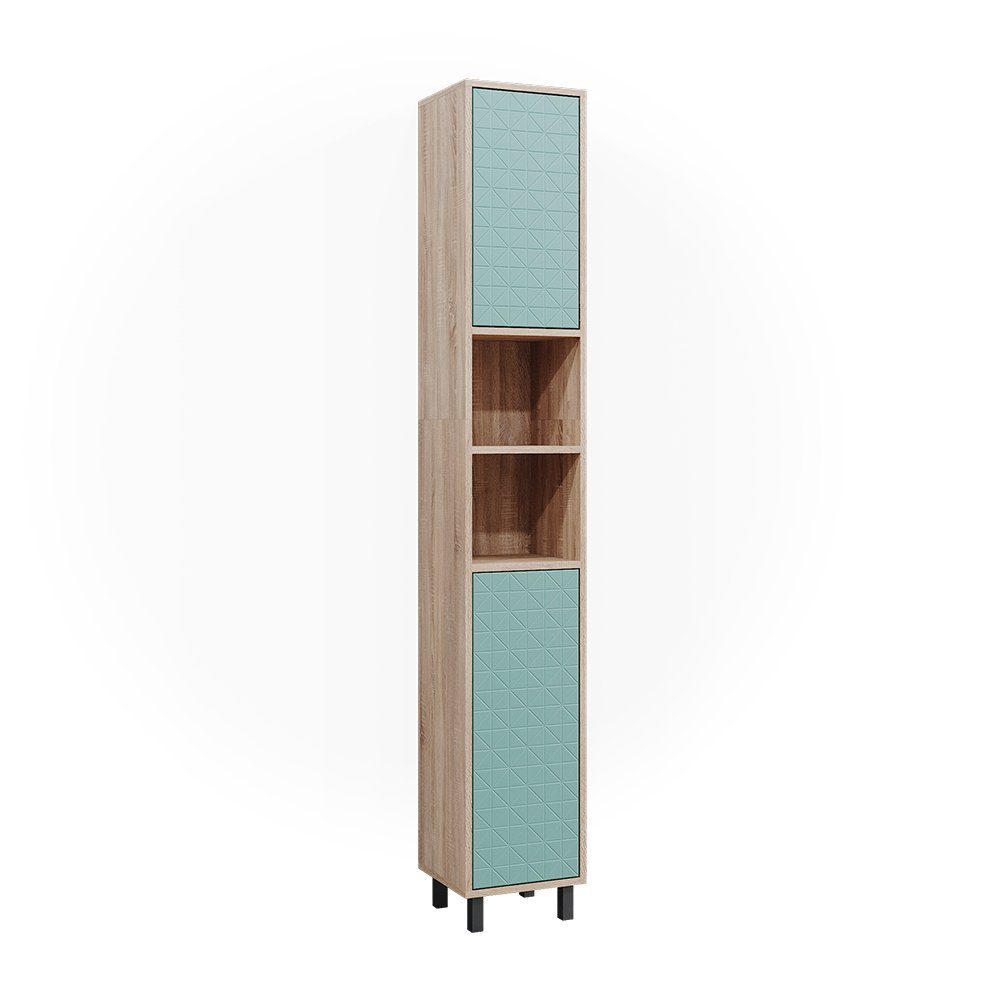 Vicco Badschrank Agasta Mintgrün/Sonoma 30 x 190 cm günstig online kaufen