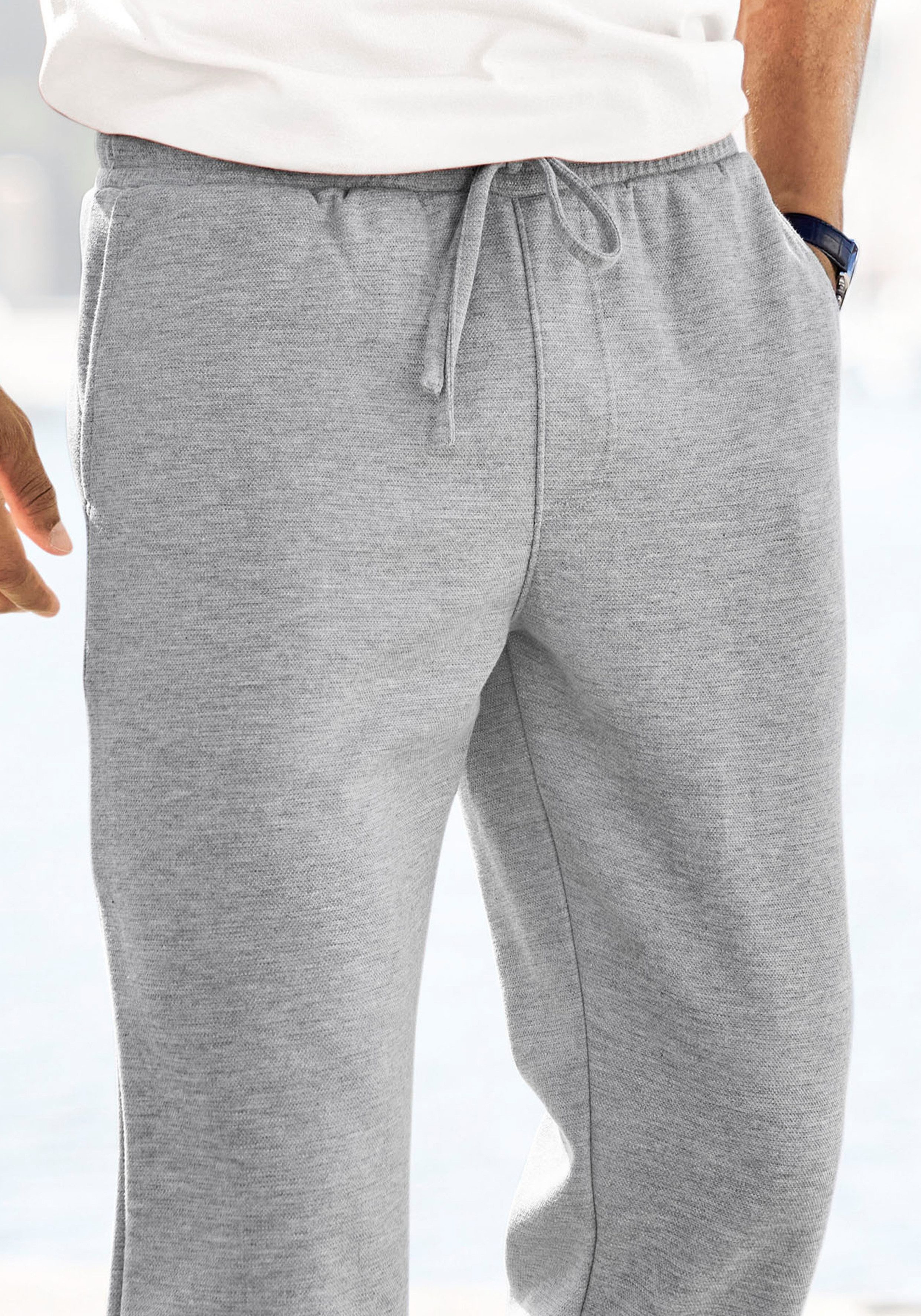 John Devin Jogger Pants Jogg Pants Umschlag am Beinabschluss, aus elastischer Piqué-Qualität