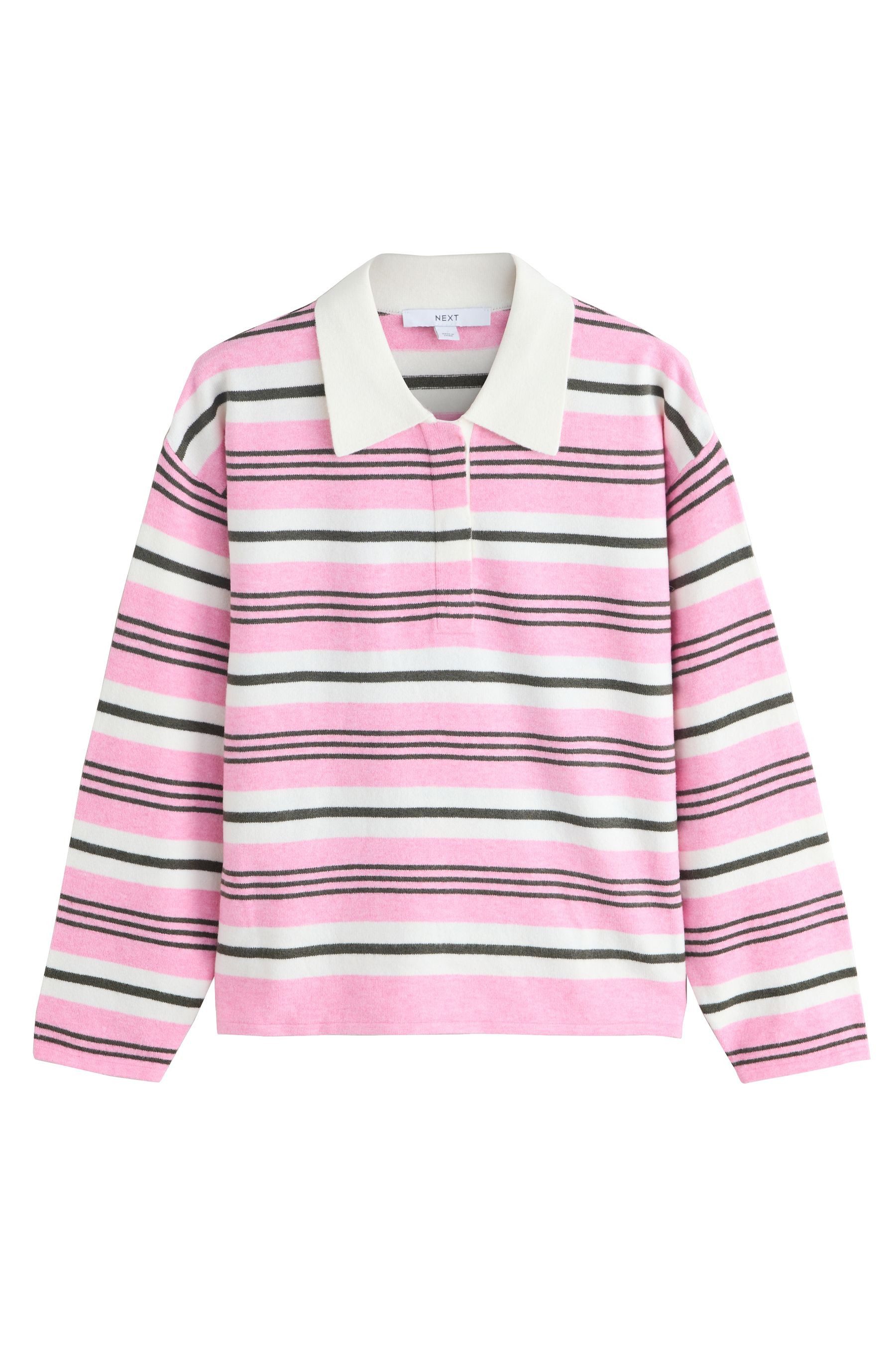 Next Strickpullover Langärmeliges Polo-Oberteil aus weichem Strick (1-tlg)