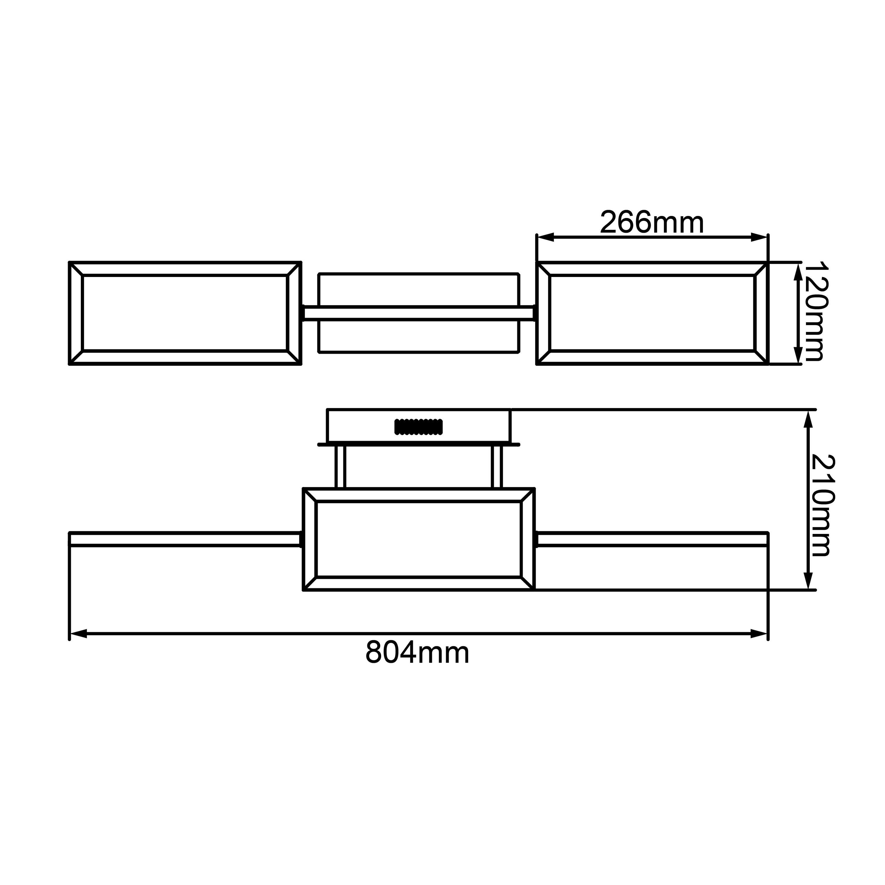 Ranut, 3x 3flg integriert, LED LED schwarz, Deckenleuchte Brilliant Ranut 11.3W Lampe, Deckenleuchte 3000K,